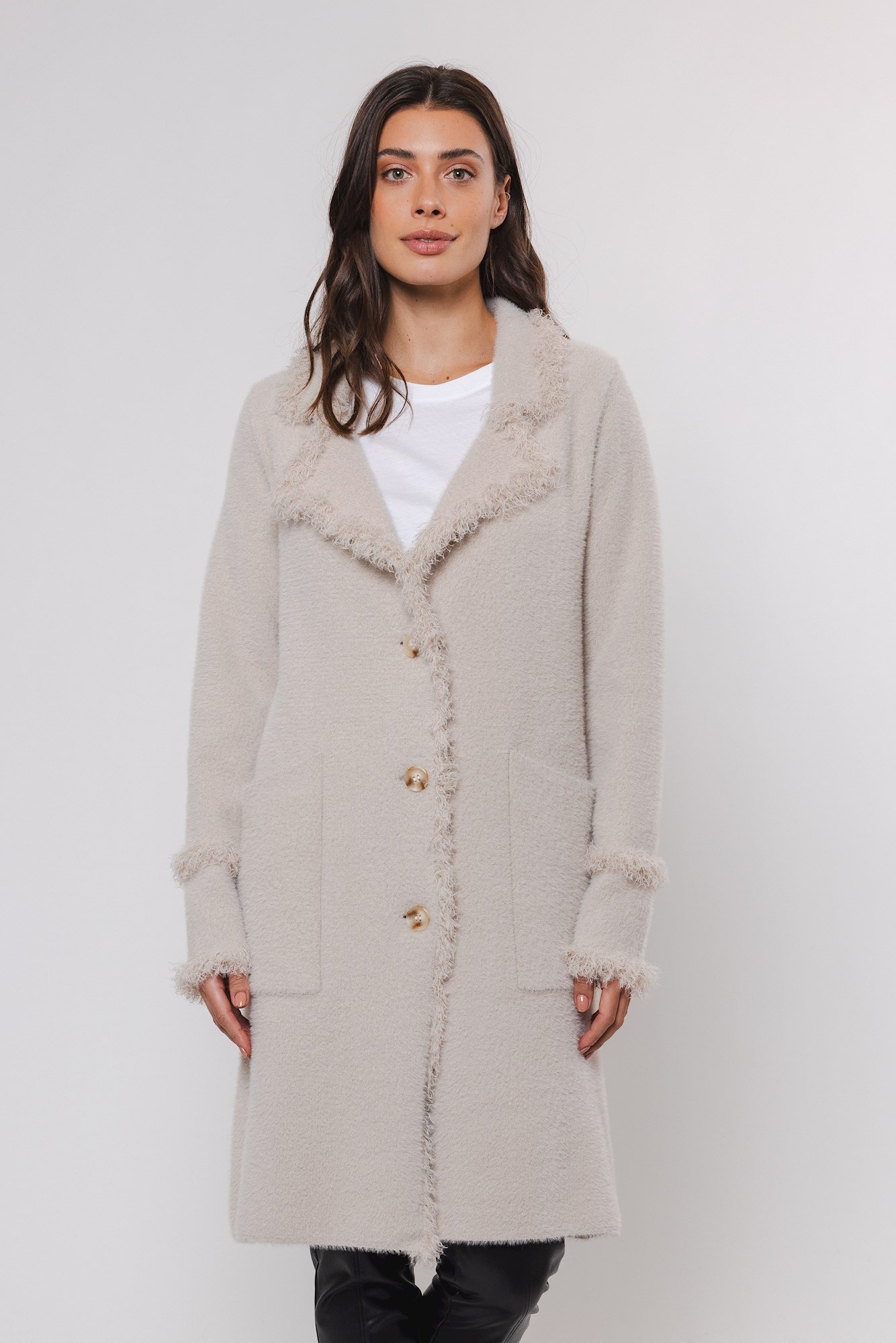 Rino & Pelle Longstrickjacke "CATENA", mit Fransendetails und Knöpfen günstig online kaufen