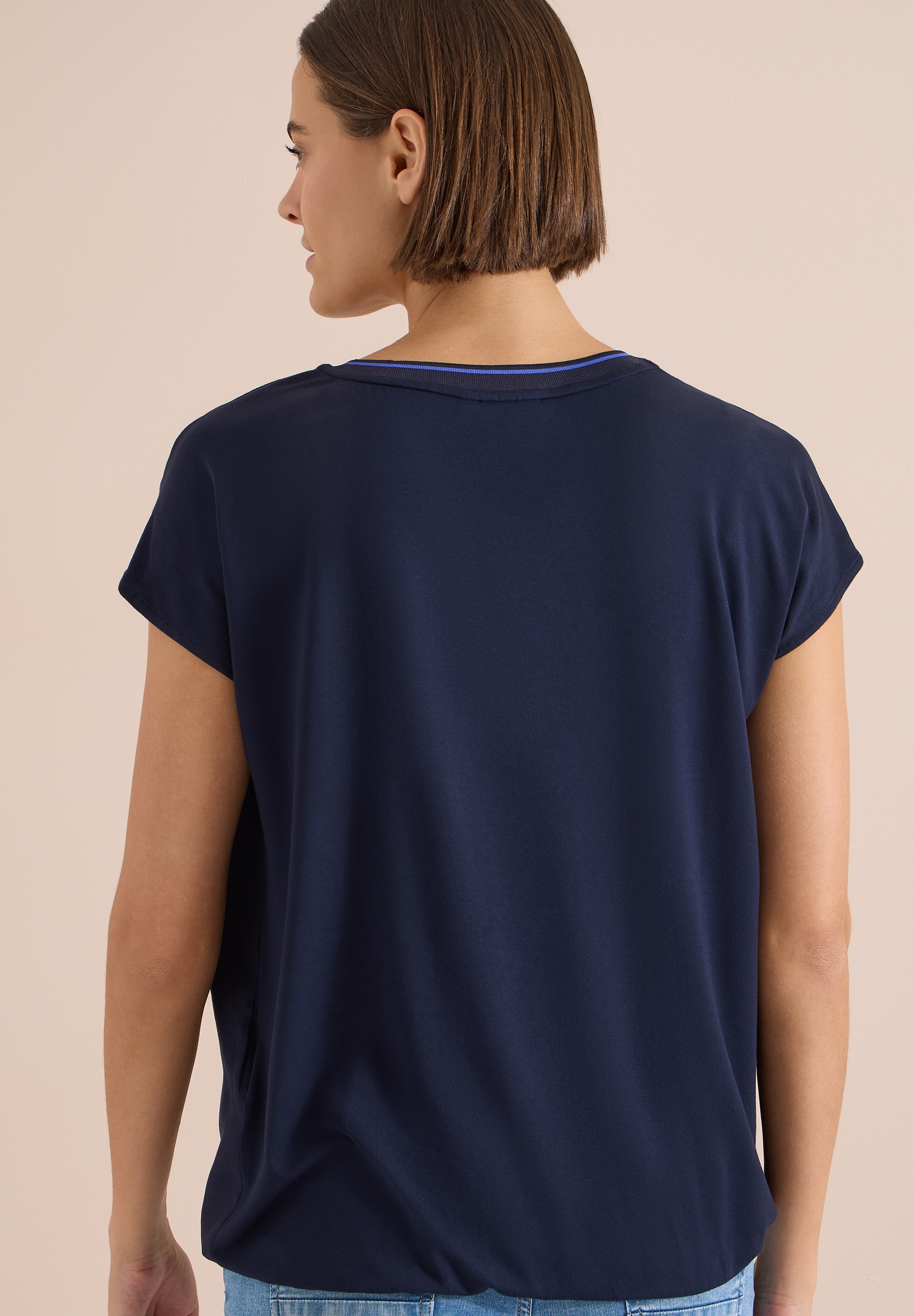 Cecil Kurzarmbluse Kurzarm Sommernshirt mit Strukturmix