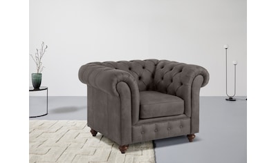 Sessel »Chesterfield B/T/H: 105/69/74 cm«, mit hochwertiger Knopfheftung, auch in Leder