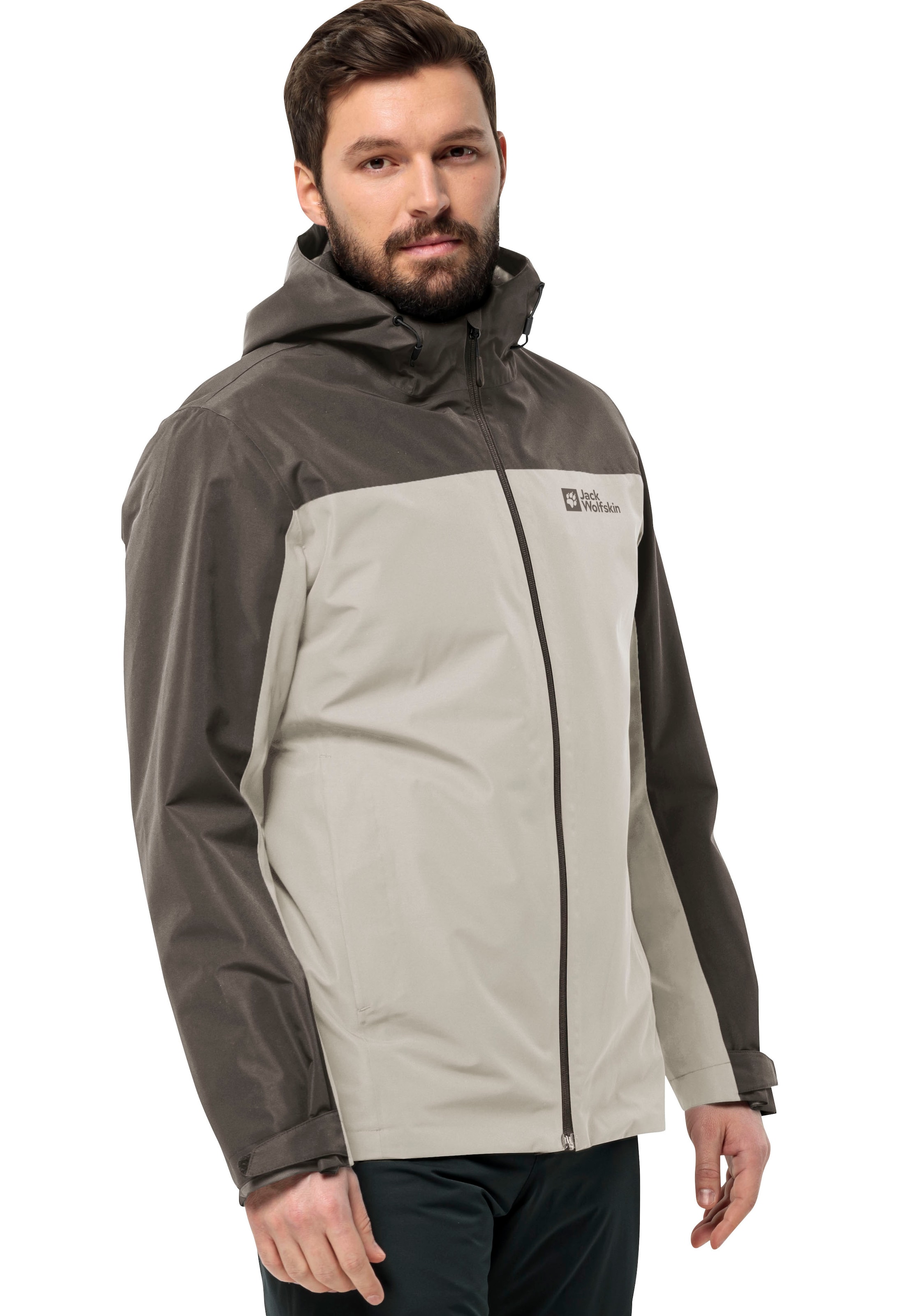 Jack Wolfskin 3-in-1-Funktionsjacke »TAUBENBERG 3IN1 JKT M«, mit Kapuze, Wasserabweisenden Reißverschlüssen, Wasserdicht, Atmungsaktiv