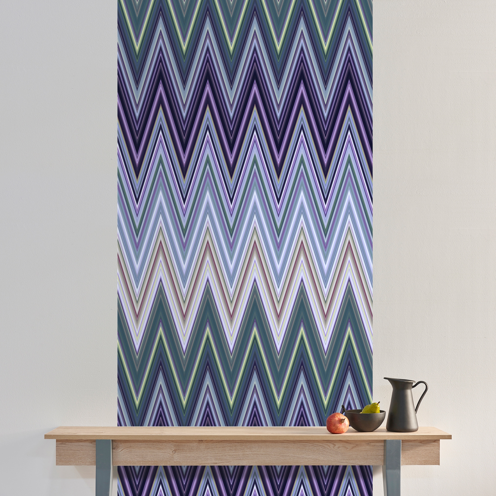 queence Vinyltapete »Zigs« Farbverlauf | abstrakt | bedruckt | gemustert glatt 90x250cm, selbstklebend, kinderleichte Anbringung, , Sticker