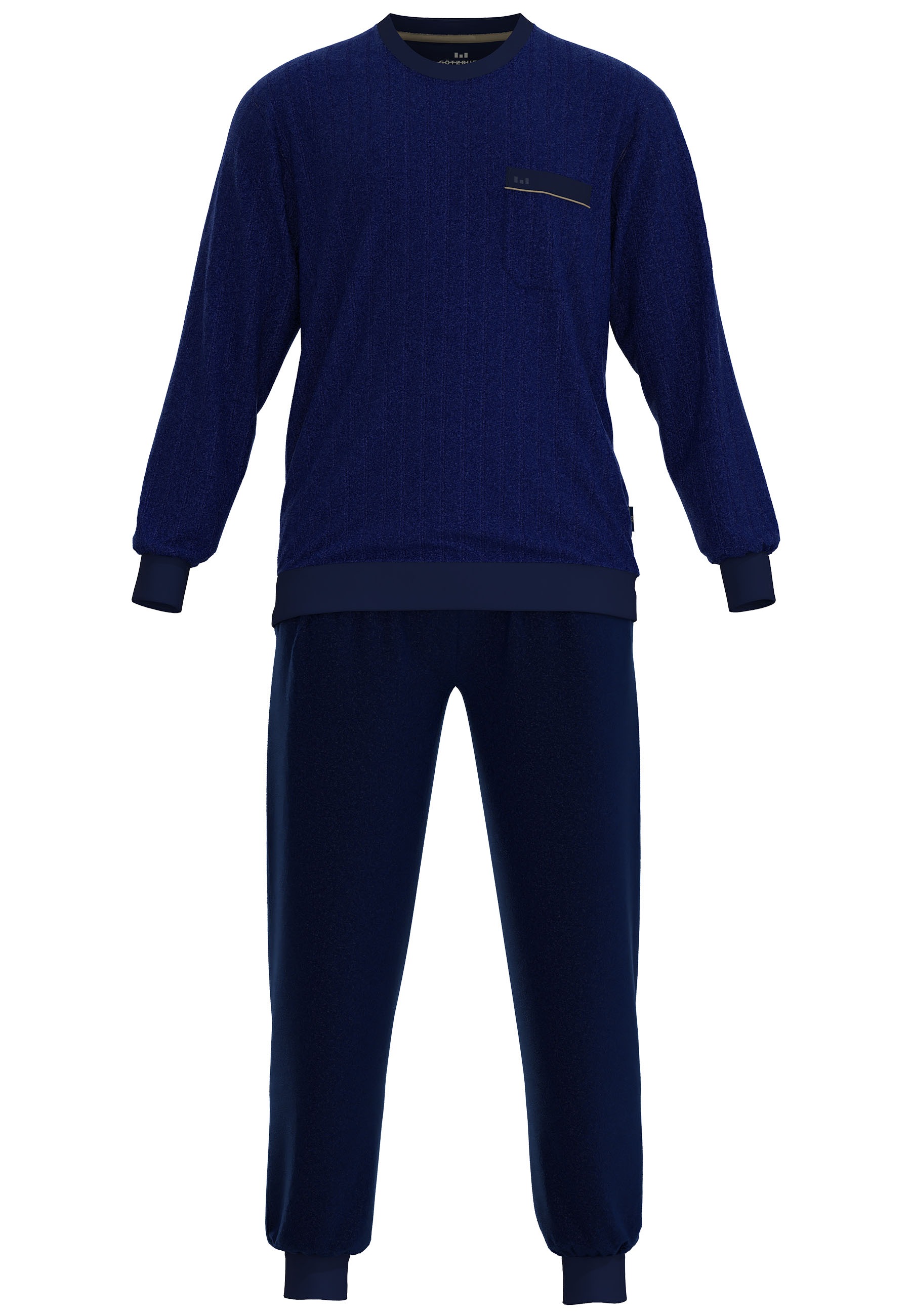 GÖTZBURG Schlafanzug "Kos" 2 mit Brusttasche, langen Ärmeln und Rundhalsaus günstig online kaufen