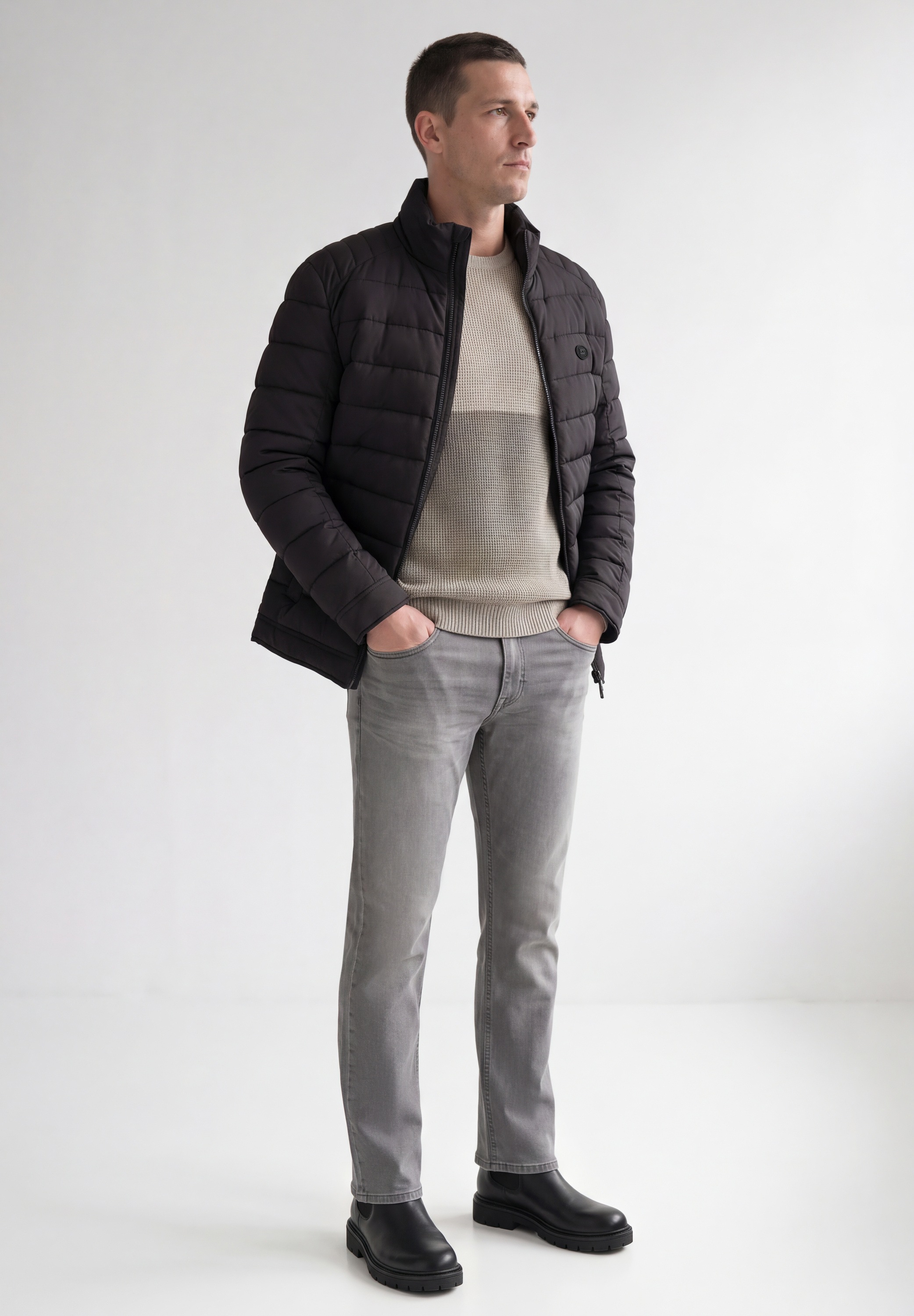 STREET ONE MEN Steppjacke ohne Kapuze mit moderner Steppung