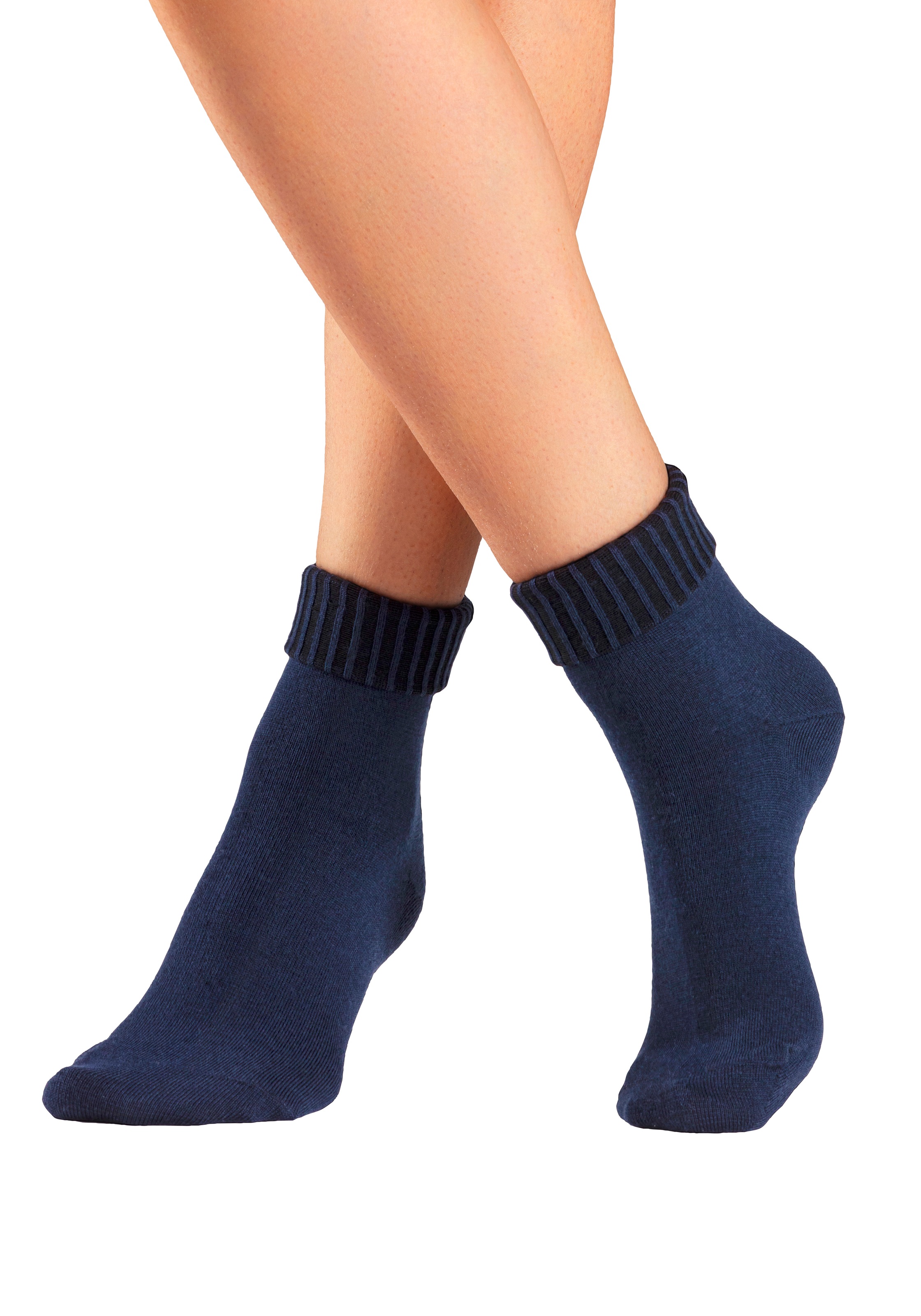 Thumbnail - Lavana Umschlagsocken Packung, 3 Paar tlg. fein gestrickt mit 53% Wolle