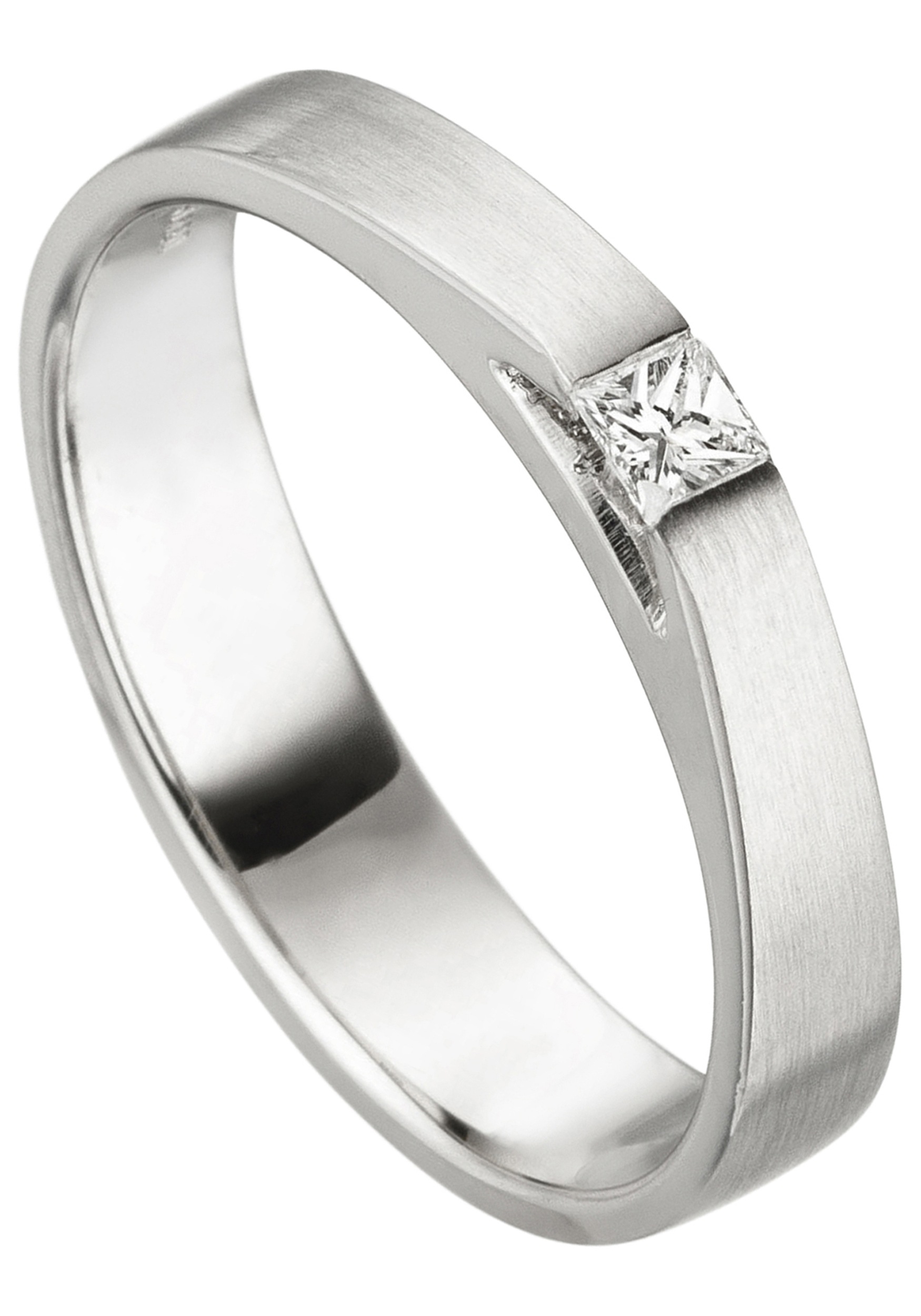Fingerring JOBO "Ring Platinring Princess" Gr. 56, platin 950, Fingerringe, Damen, 56, SI = kleine Einschlüsse, Diamanten Platin 950, Diamanten, Platin 950, Fingerring, 950 Platin mit Diamant