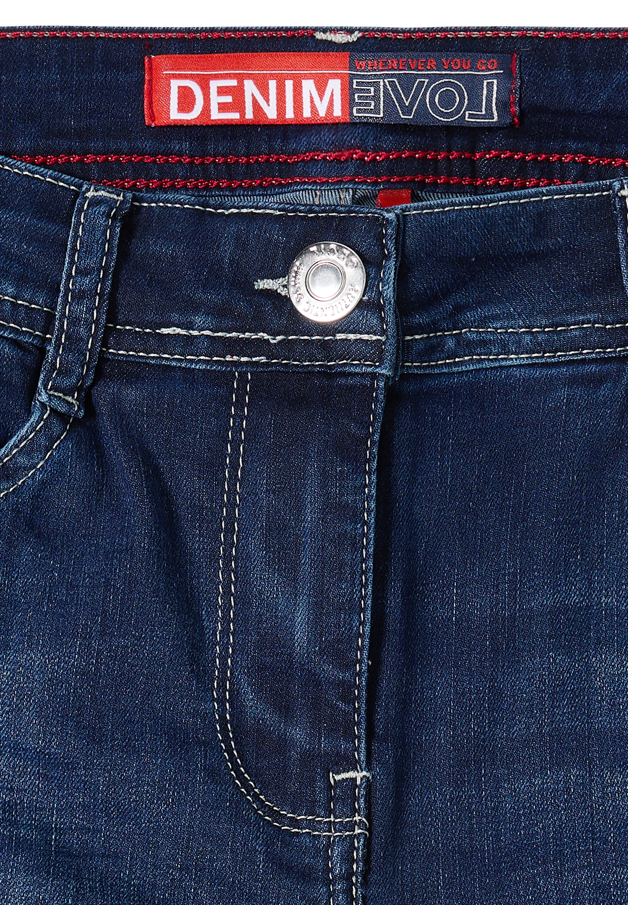 Thumbnail - Cecil Slim-fit-Jeans in dunkelblauer Waschung