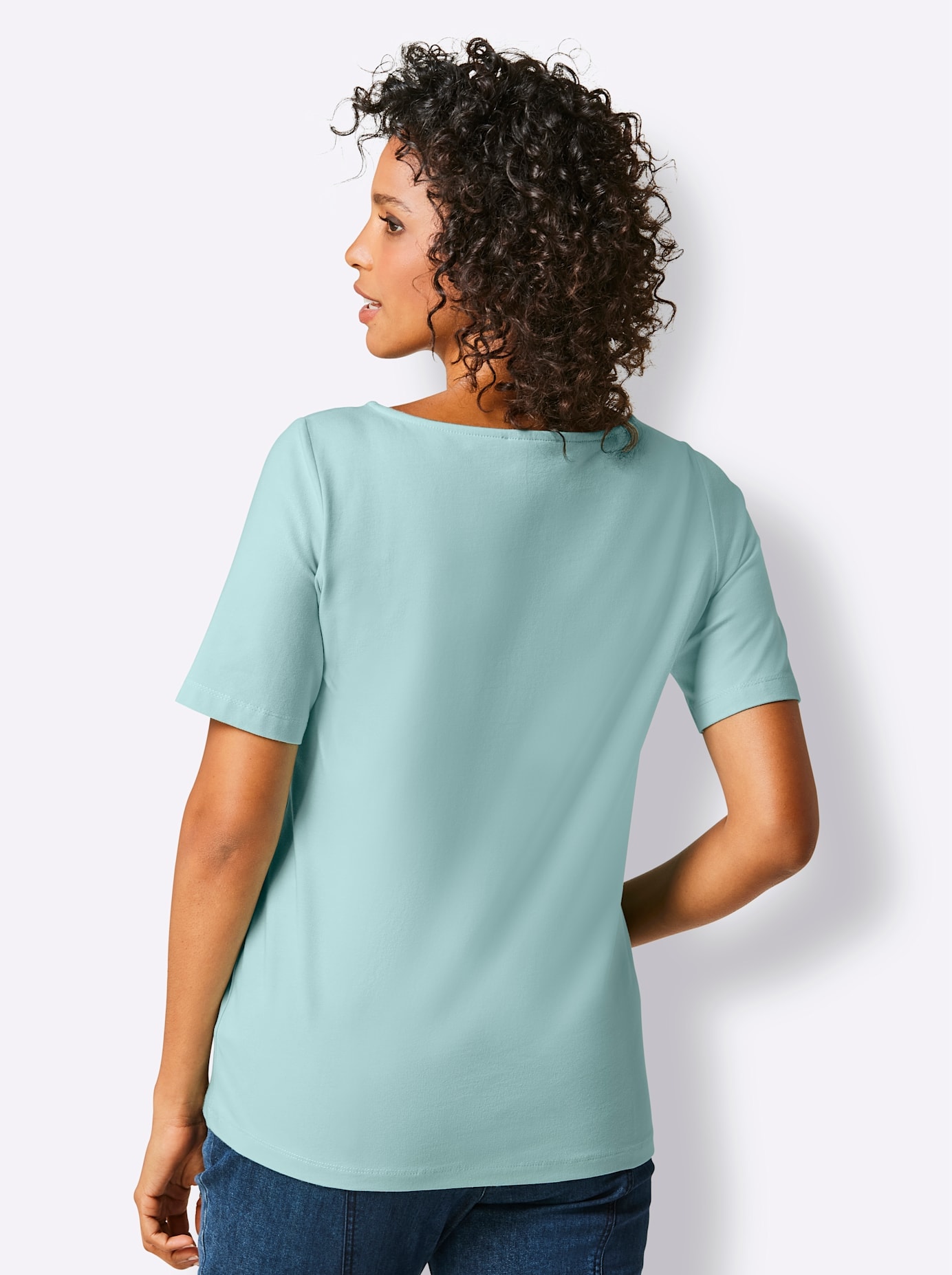 CREATION L PREMIUM Kurzarmshirt »Pima-Baumwoll-Shirt«, (1 tlg.)