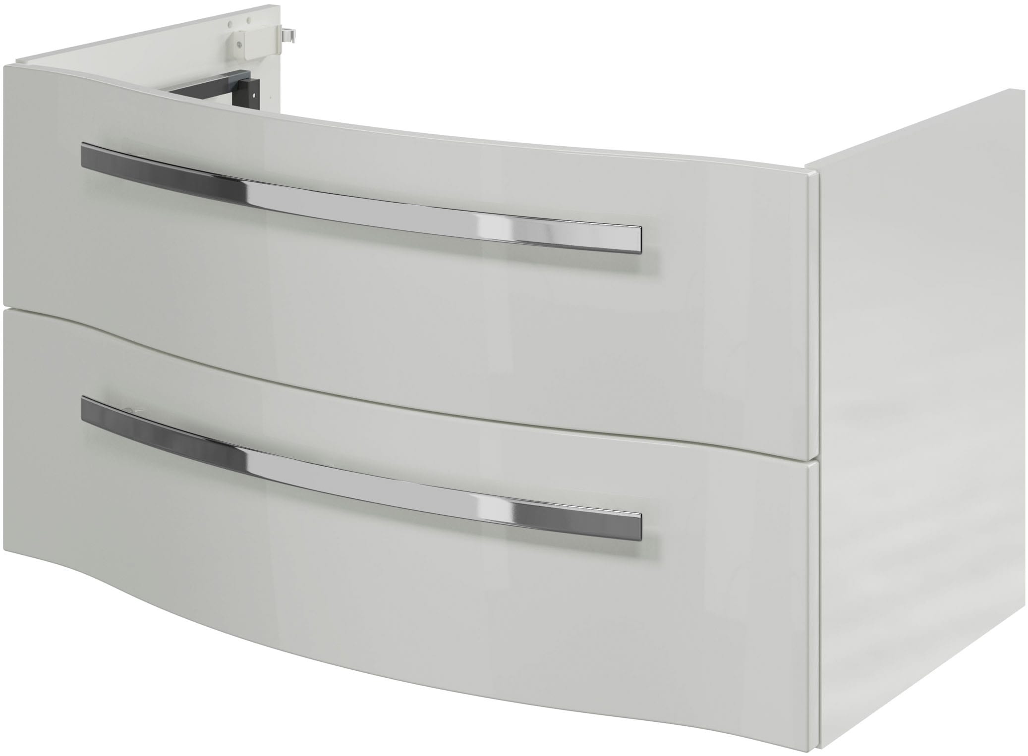 Saphir Waschtisch »Serie 4005 Glas-Waschtisch mit Unterschrank, 92 cm breit«, Waschplatz mit 2 Schubladen, Badmöbel-Set mit Waschtisch