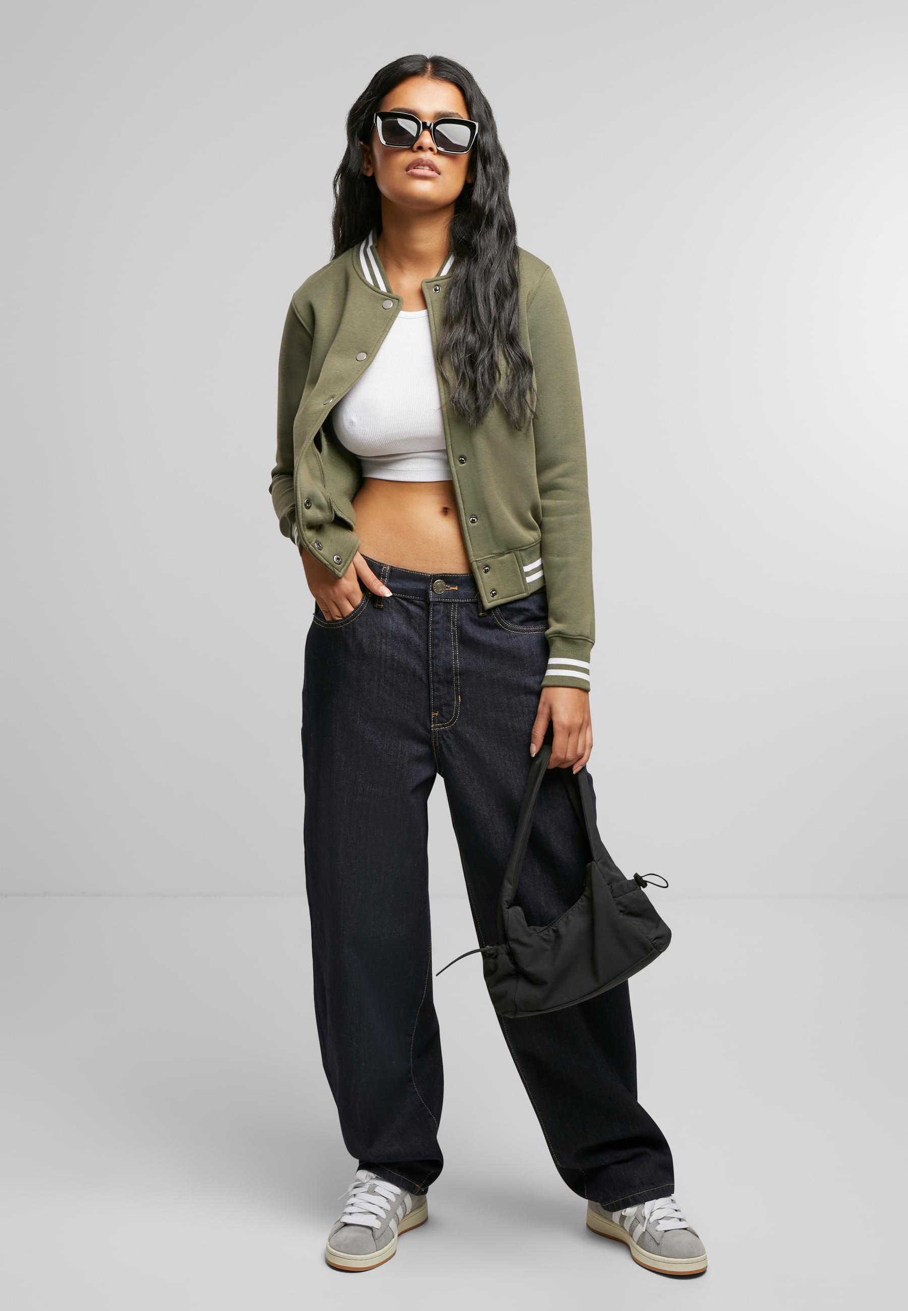 URBAN CLASSICS Anorak »Urban Classics Damen Ladies College Sweat Jacket«, (1 St.), ohne Kapuze