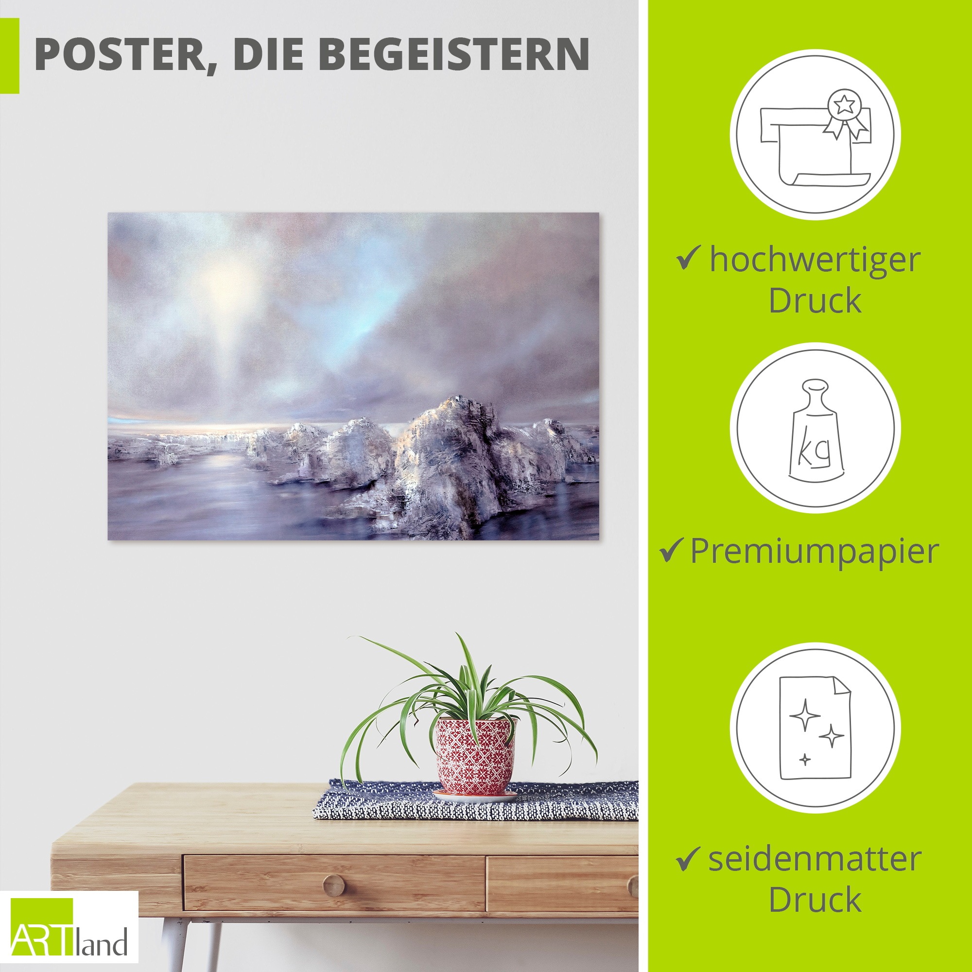 Artland Wandbild »Foresight - a bright day« Bilder vom Sonnenuntergang & -aufgang 1 Stk. tlg. als Alubild, Leinwandbild, Poster, Wandaufkleber in verschied. Größen