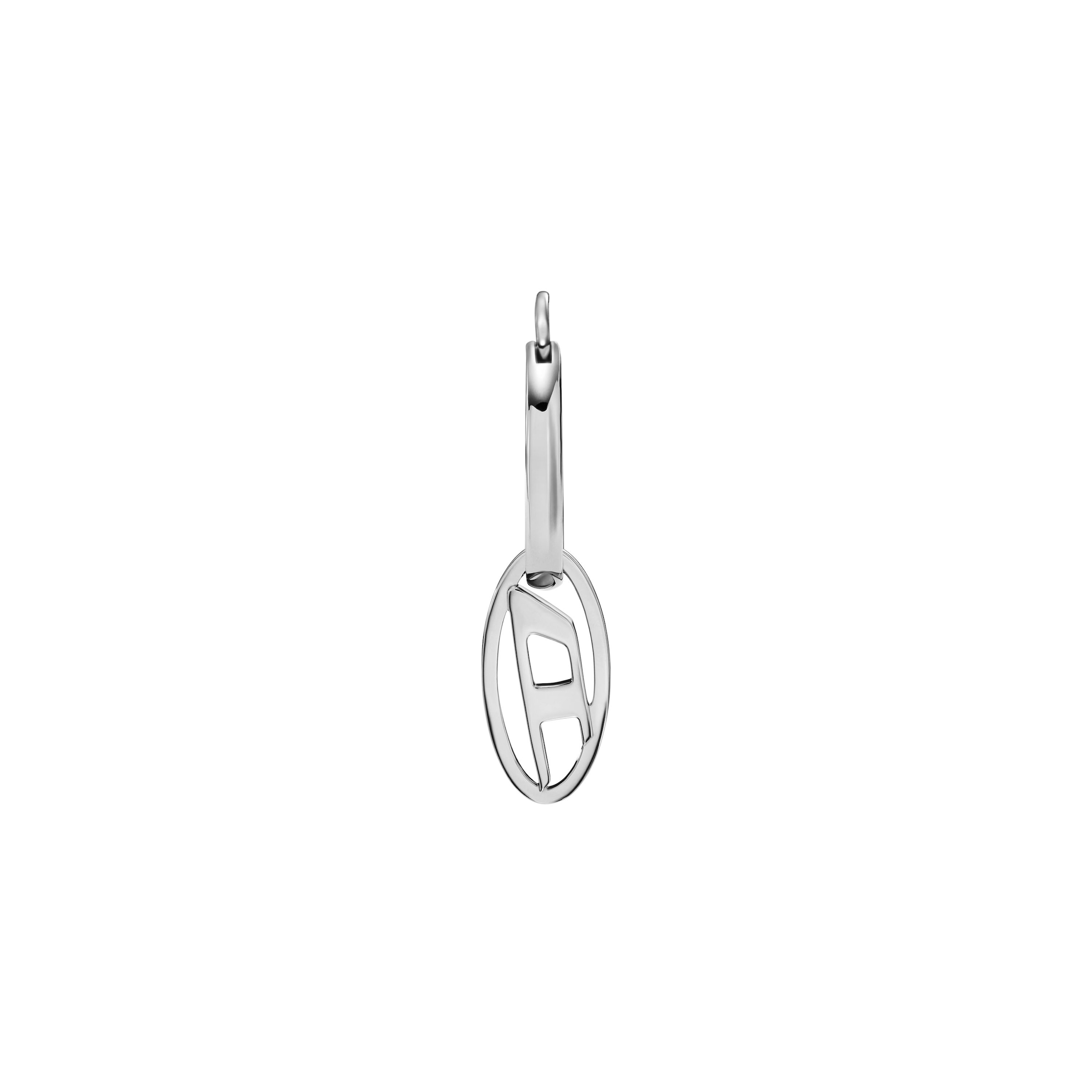 Diesel Single-Creole »Schmuck Geschenk Edelstahl Ohrringe OVAL D LOGO«, Einhänger abnehmbar