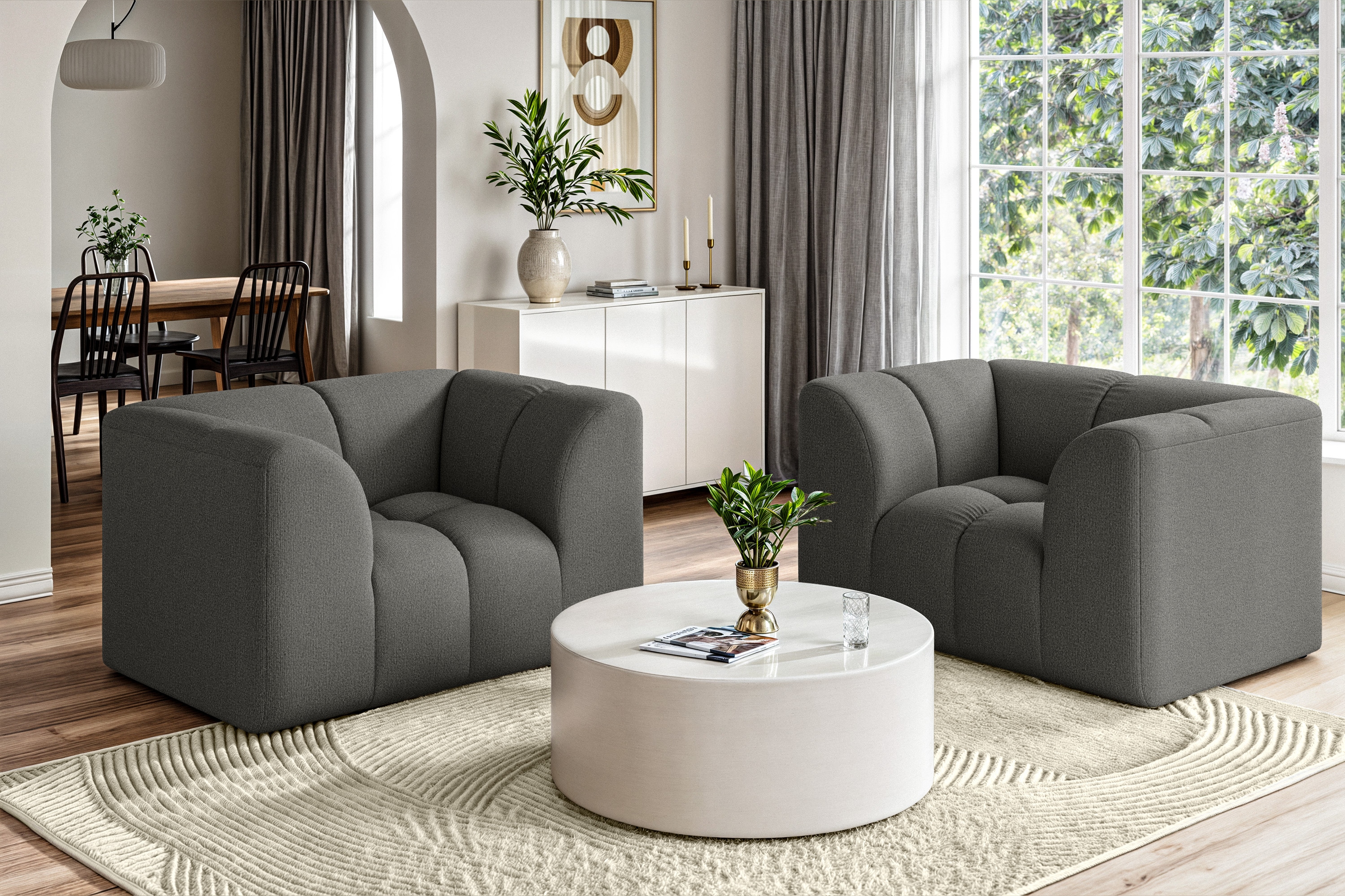 OTTO home Sessel "TUURE Verlässliche Qualität, moderne Steppung, Breite 134cm" Bubble Optik, hoher Sitzkomfort, Wellenunterfederung