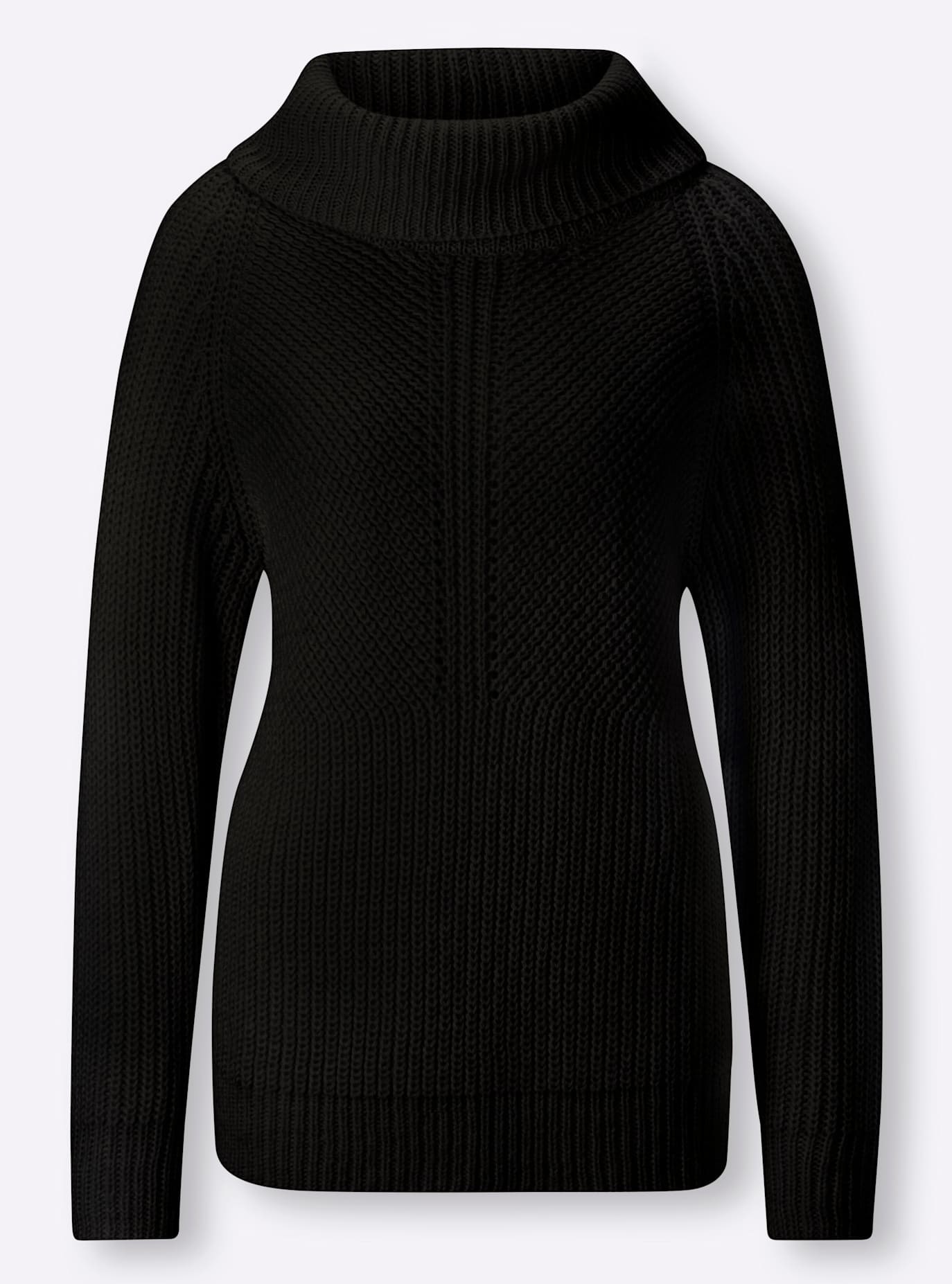 Rollkragenpullover HEINE "Pullover", Damen, Gr. 42, schwarz, 100% Polyacryl, meliert, unifarben, Pullover Rollkragenpullover 2