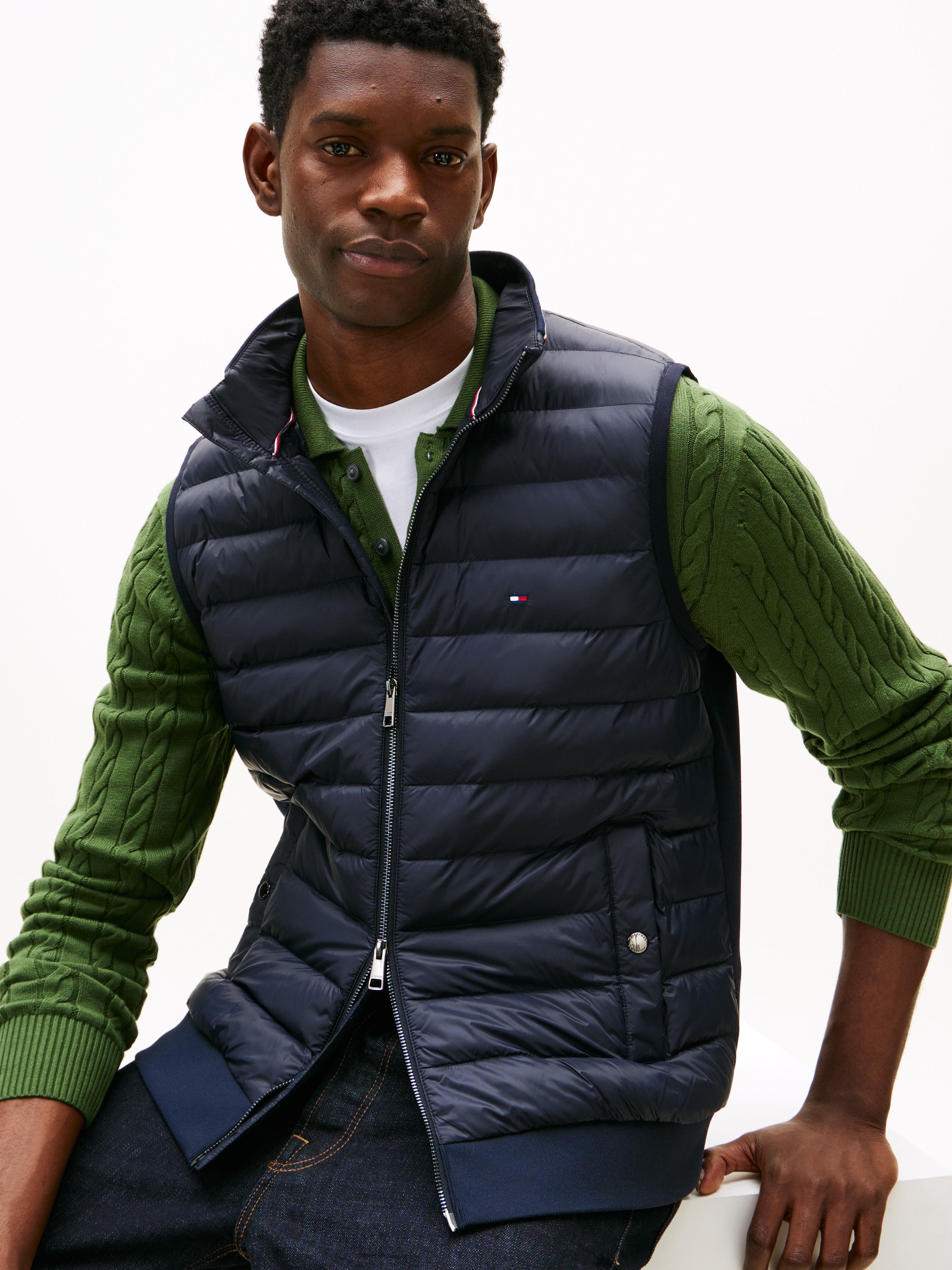 Tommy Hilfiger Steppweste »MIX MEDIA« Stehkragen, 2-Wege-Reißverschluss