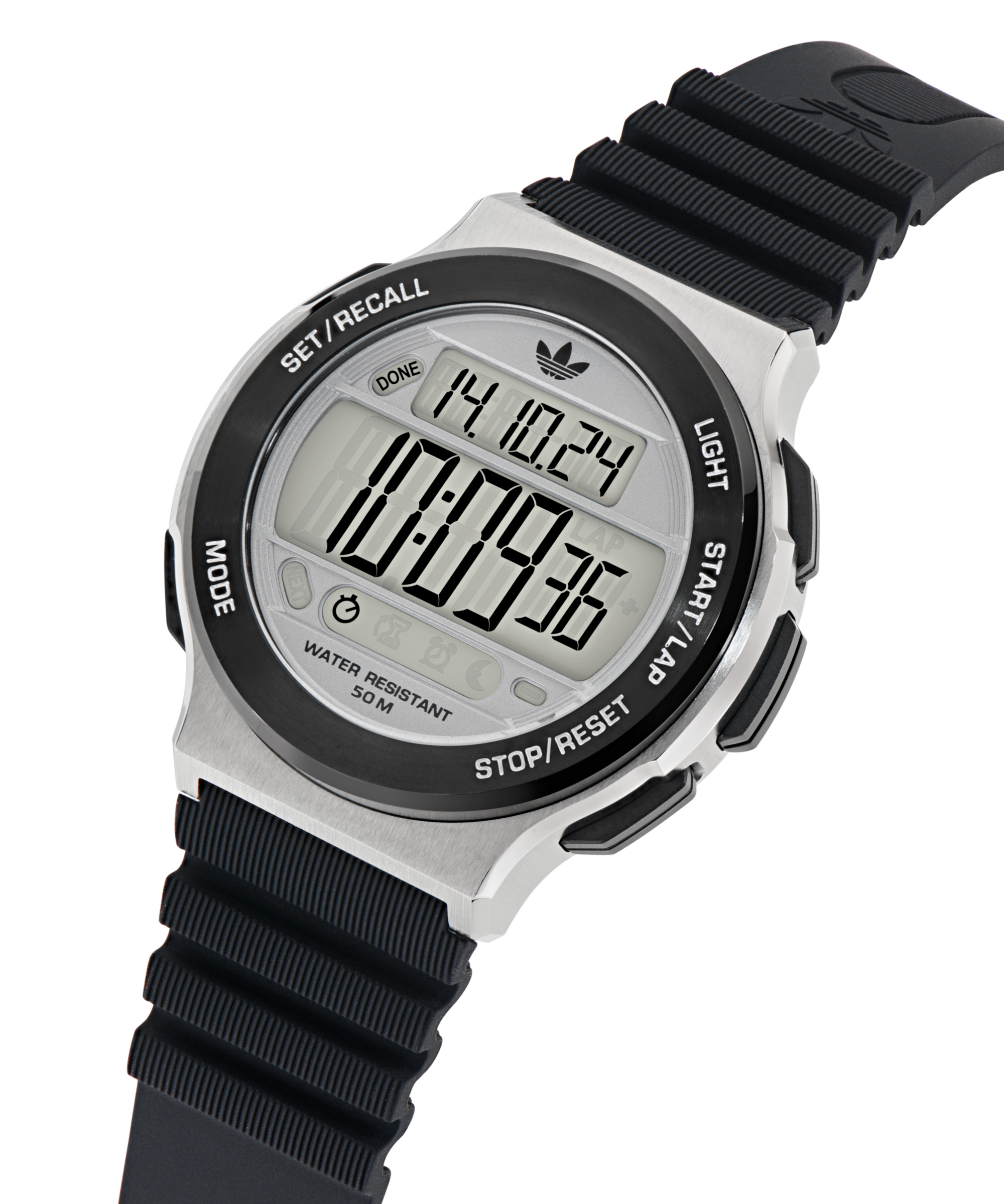 adidas Originals Chronograph »EXPRESSION THREE DIGITAL«, Quarzuhr, Armbanduhr, Herrenuhr, Damenuhr,Silikonarmband,Stoppfunktion