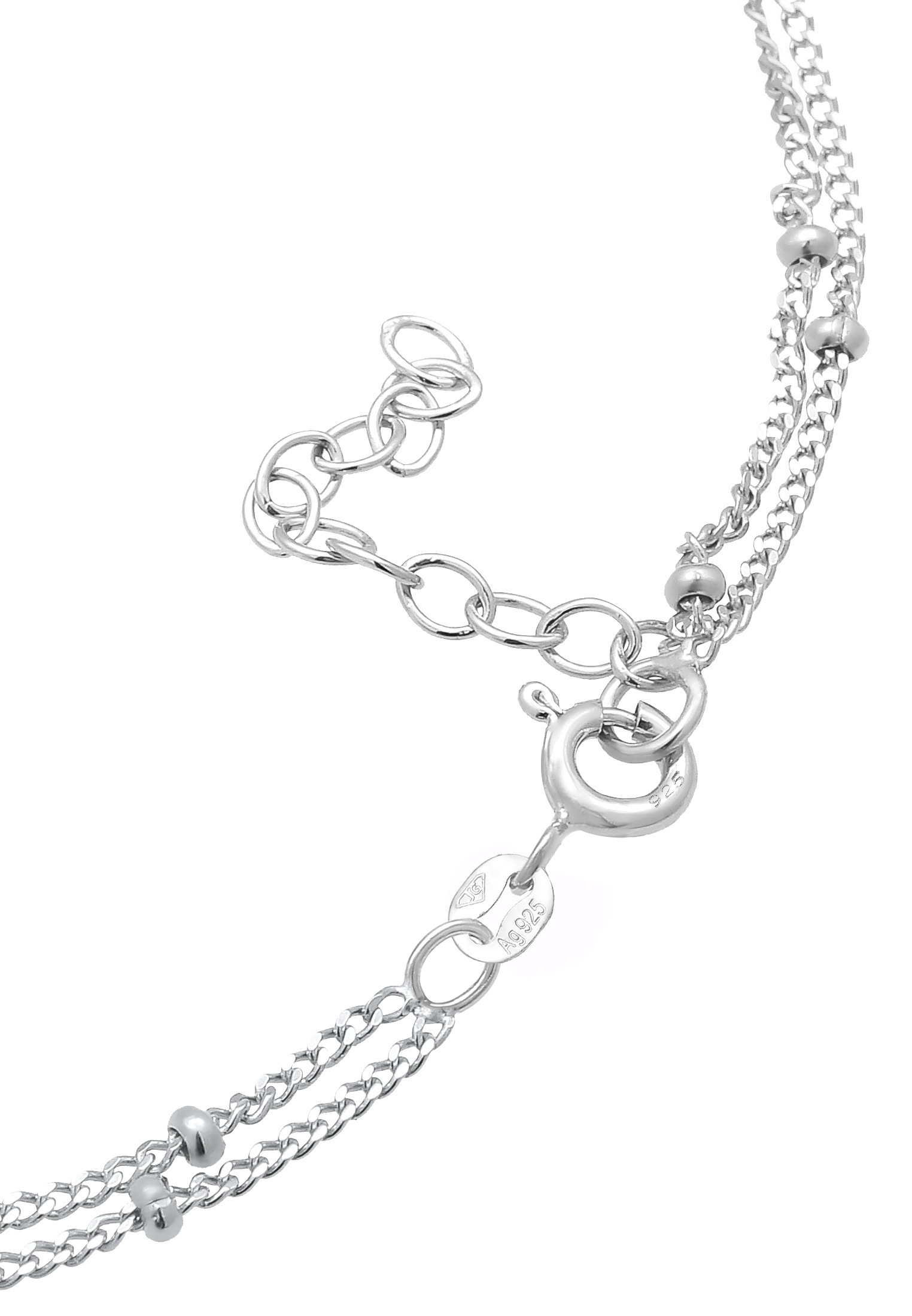Fußkette ELLI "Fußkette mit Kugeln Zeitlos Schmuck Geschenk 925 Silber" Gr. 25, silber, Fußketten, Damen, 2,5cm, Silber 925 (Sterlingsilber) 2