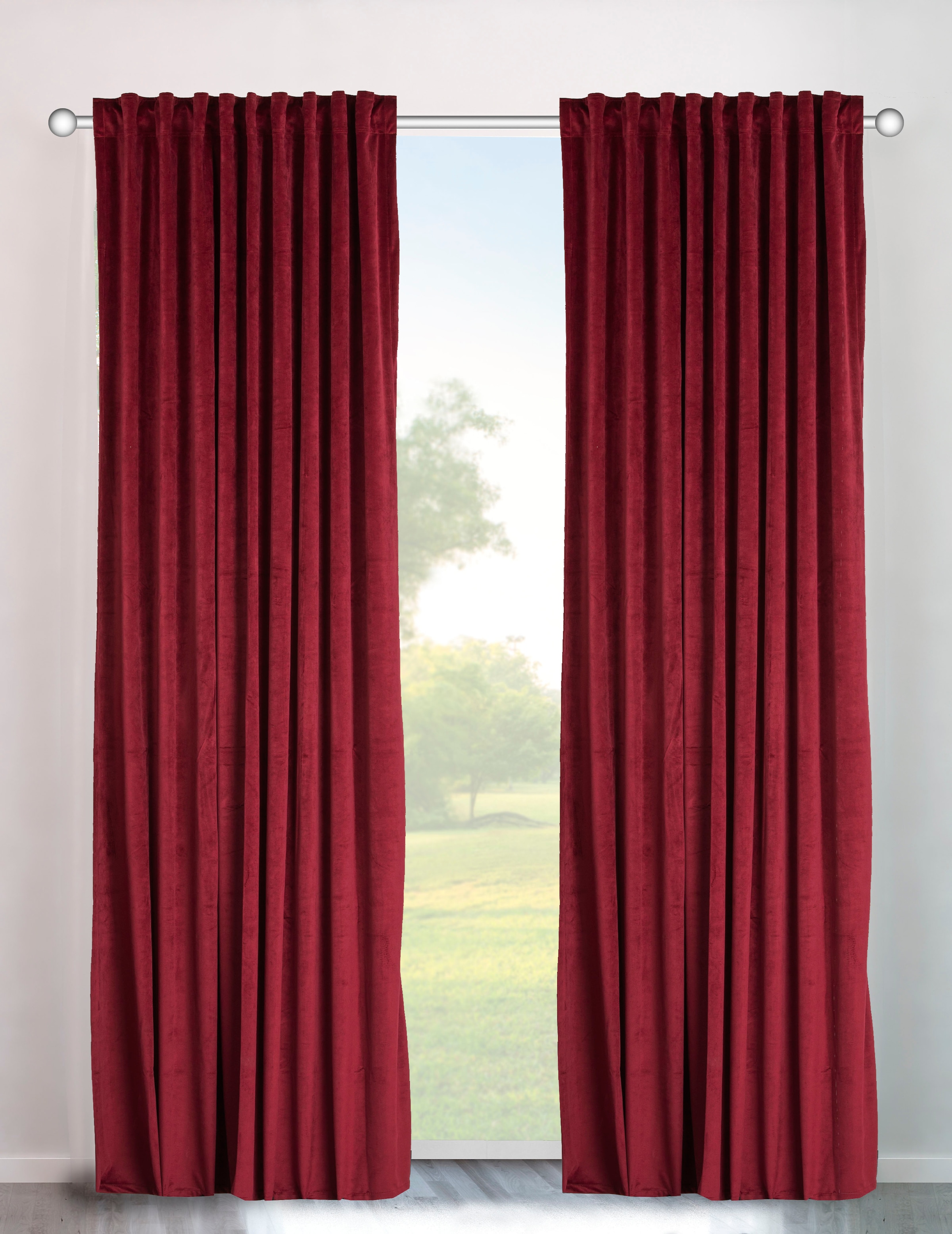 OTTO home Vorhang "Velvet uni" Multifunktionsband 2 Stk. tlg. Blickdichter günstig online kaufen