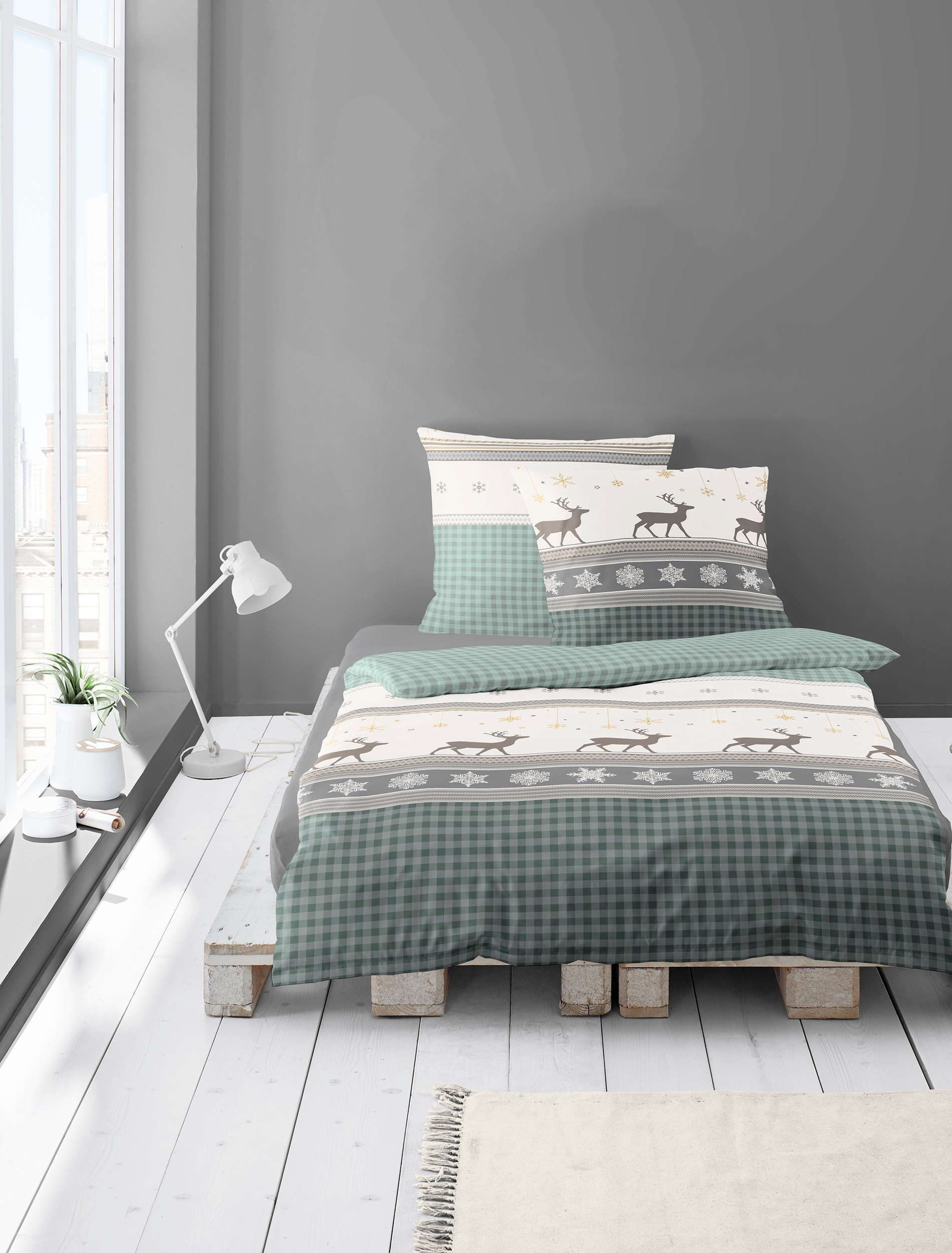 BIERBAUM Bettwäsche "Wichtel" 2 tlg. 100 % Baumwolle, Biber, unterschiedlic günstig online kaufen