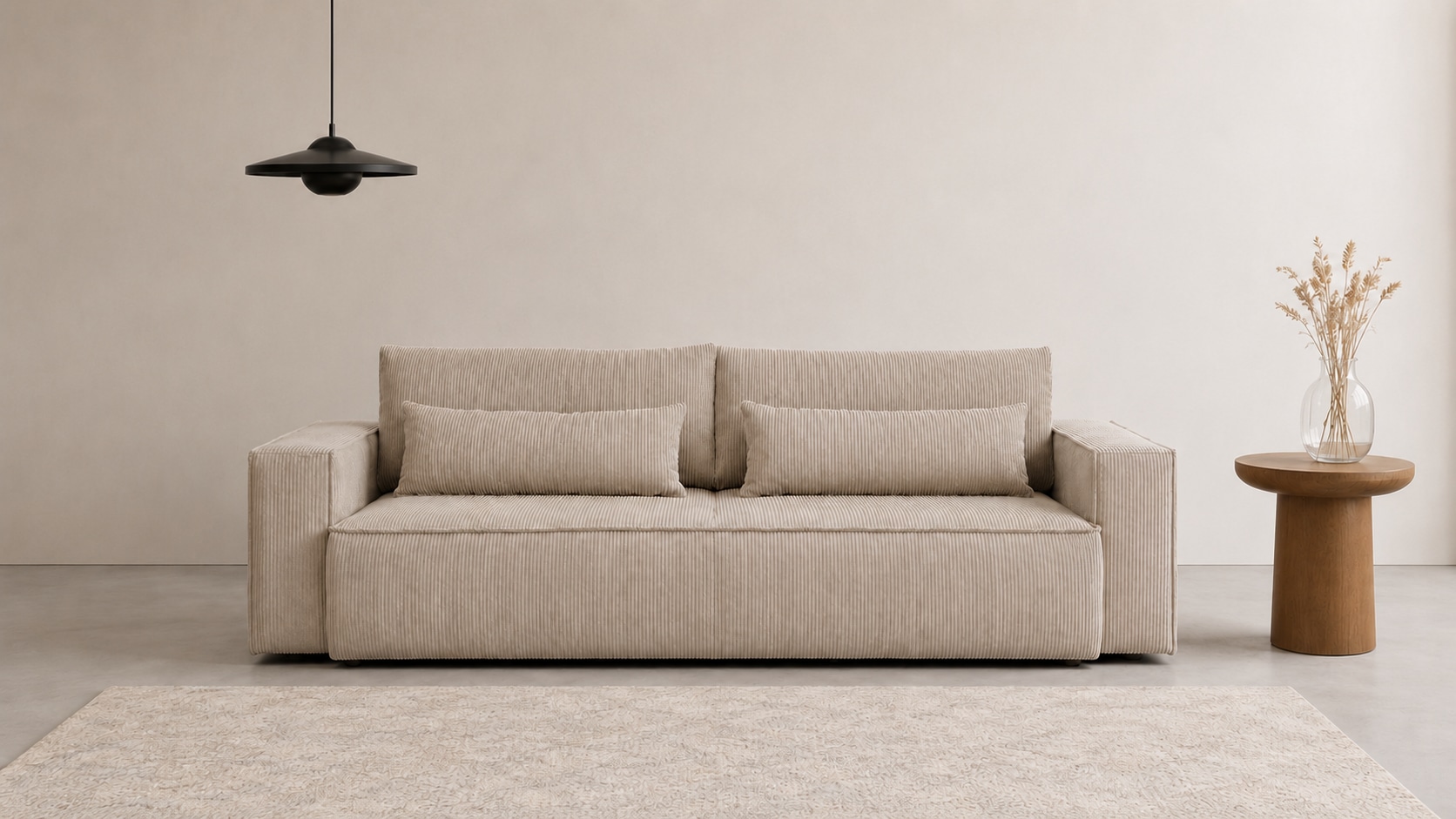 OTTO home 4-Sitzer "Tillian, Schlafsofa, Schlafcouch" Breite 274 cm, Breitkord, Sitzfläche mit Taschenfederkern