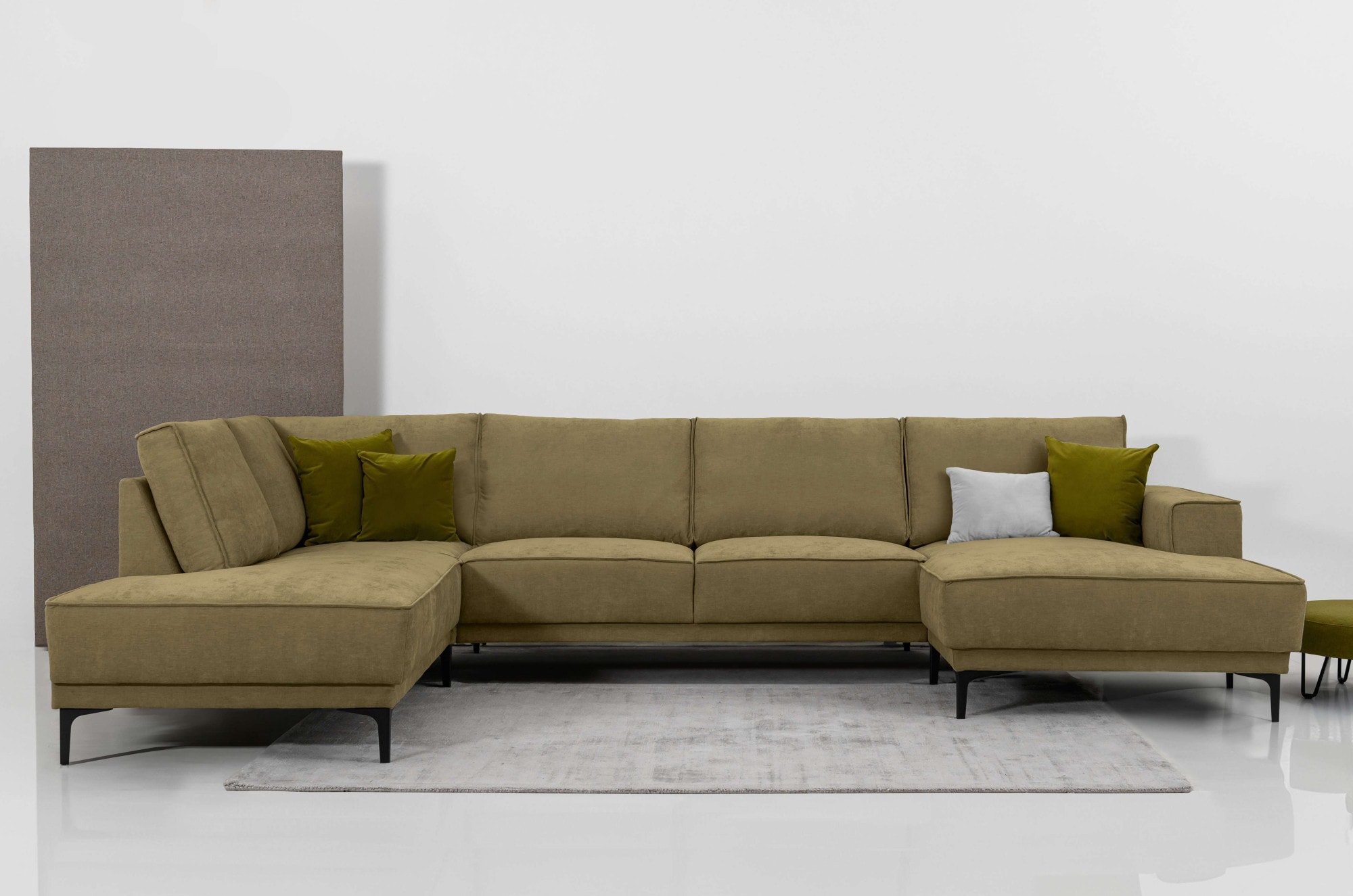 Places of Style Wohnlandschaft "XXL Sofa Oland, Struktur, Flachgewebe, Luxu günstig online kaufen