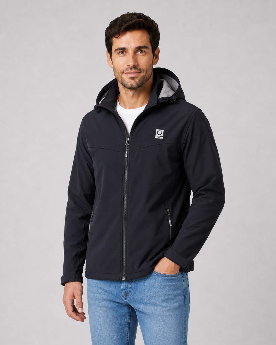 LPO Windbreaker "Melwyn Active" mit Kapuze abnehmbare, verstellbare Kapuze