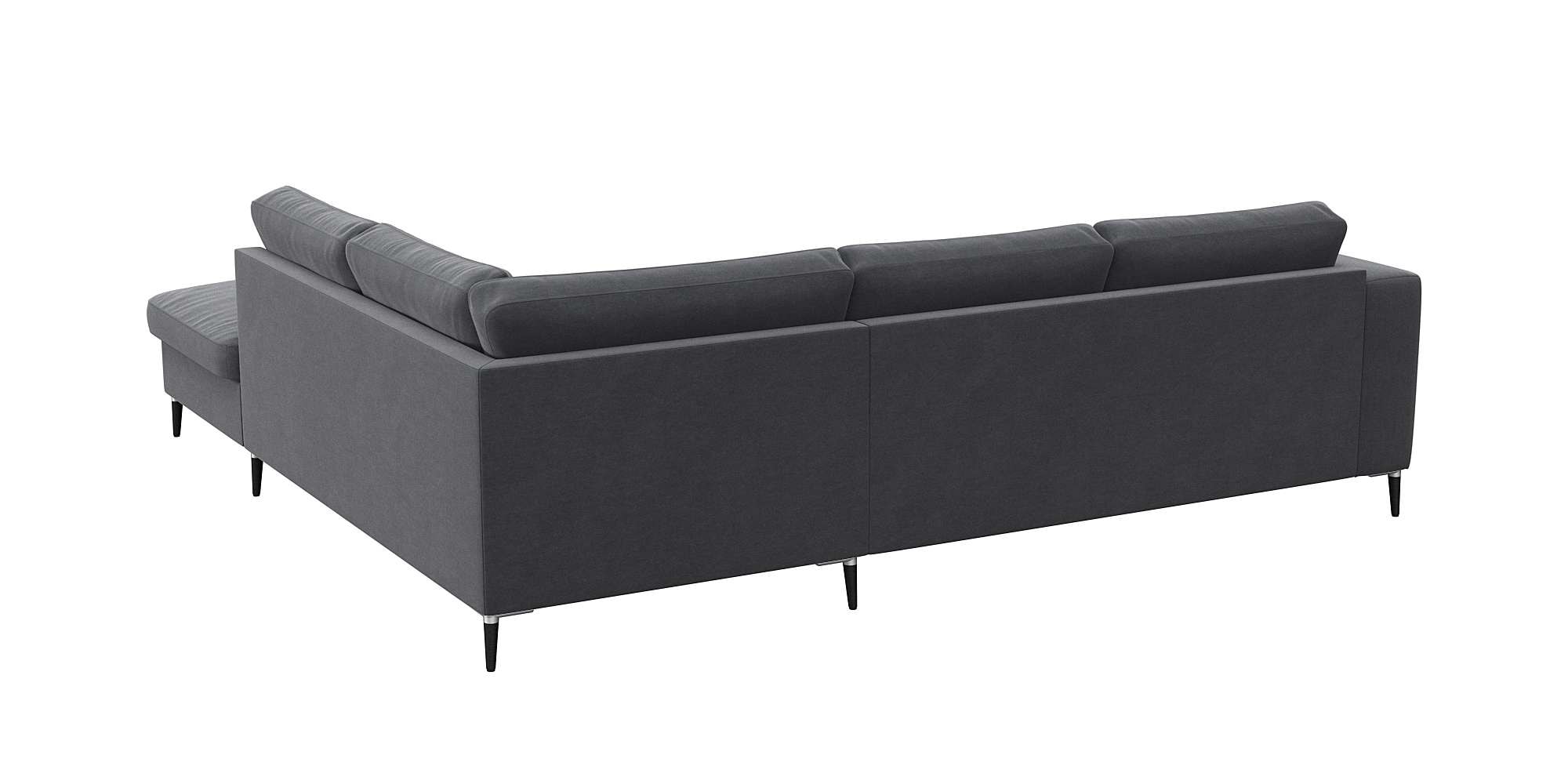 FLEXLUX Ecksofa »Fiore, bequem und komfortabel, zeitlos, OTTOs Choice, L-Form«, breite Armlehnen, Füße Alu/schwarz, B/T 241/225 cm, Kaltschaum im Sitz