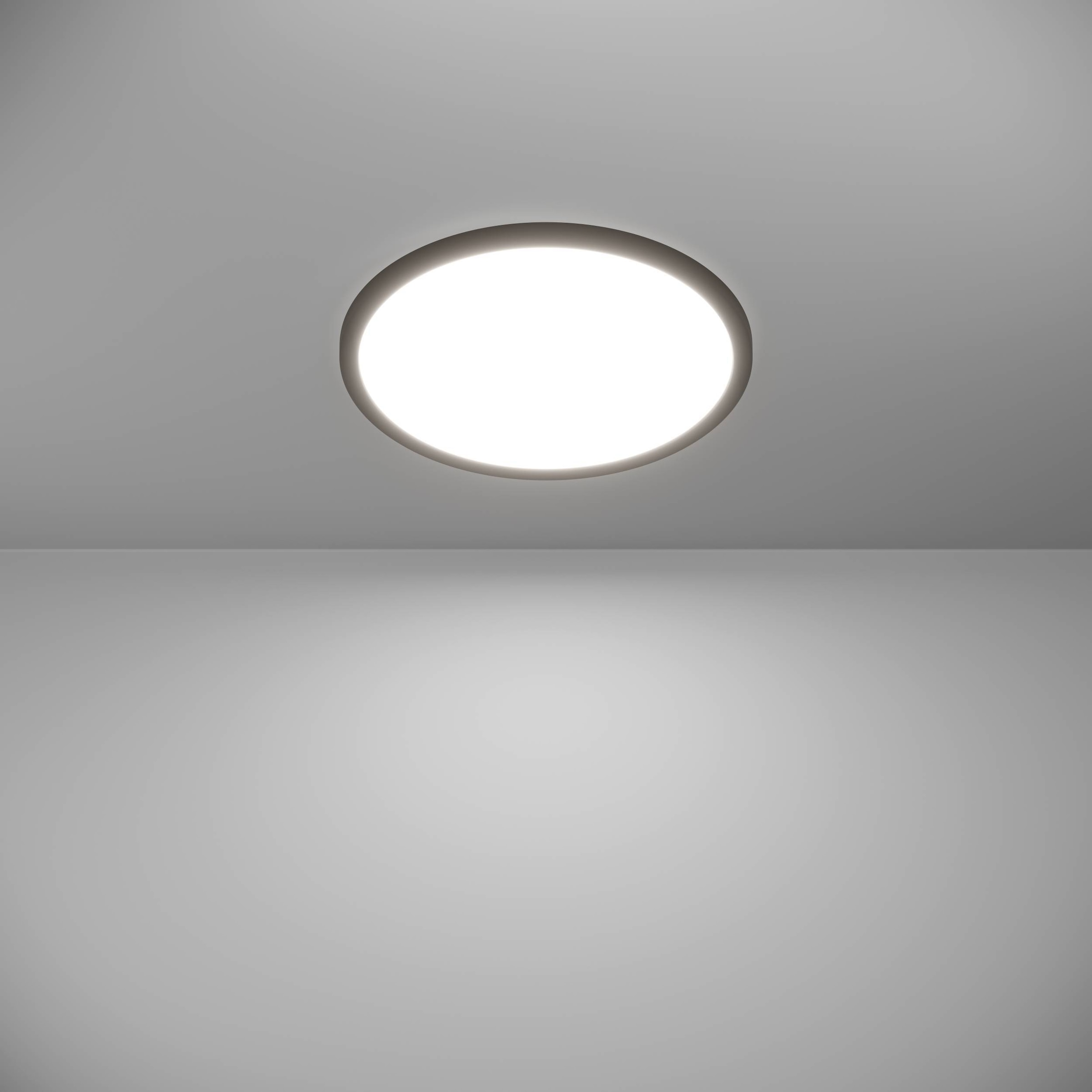 EGLO Deckenleuchte »Rovito-Z Deckenlampe, ZigBee 3.0, Kunststoff, Badezimmerlampe, IP44« LED-Modul 1 Stk. Kaltweiß | RGB Wand-/Deckenleuchte - H3 x Ø38,9 cm - schwarz - 18,5W inkl.