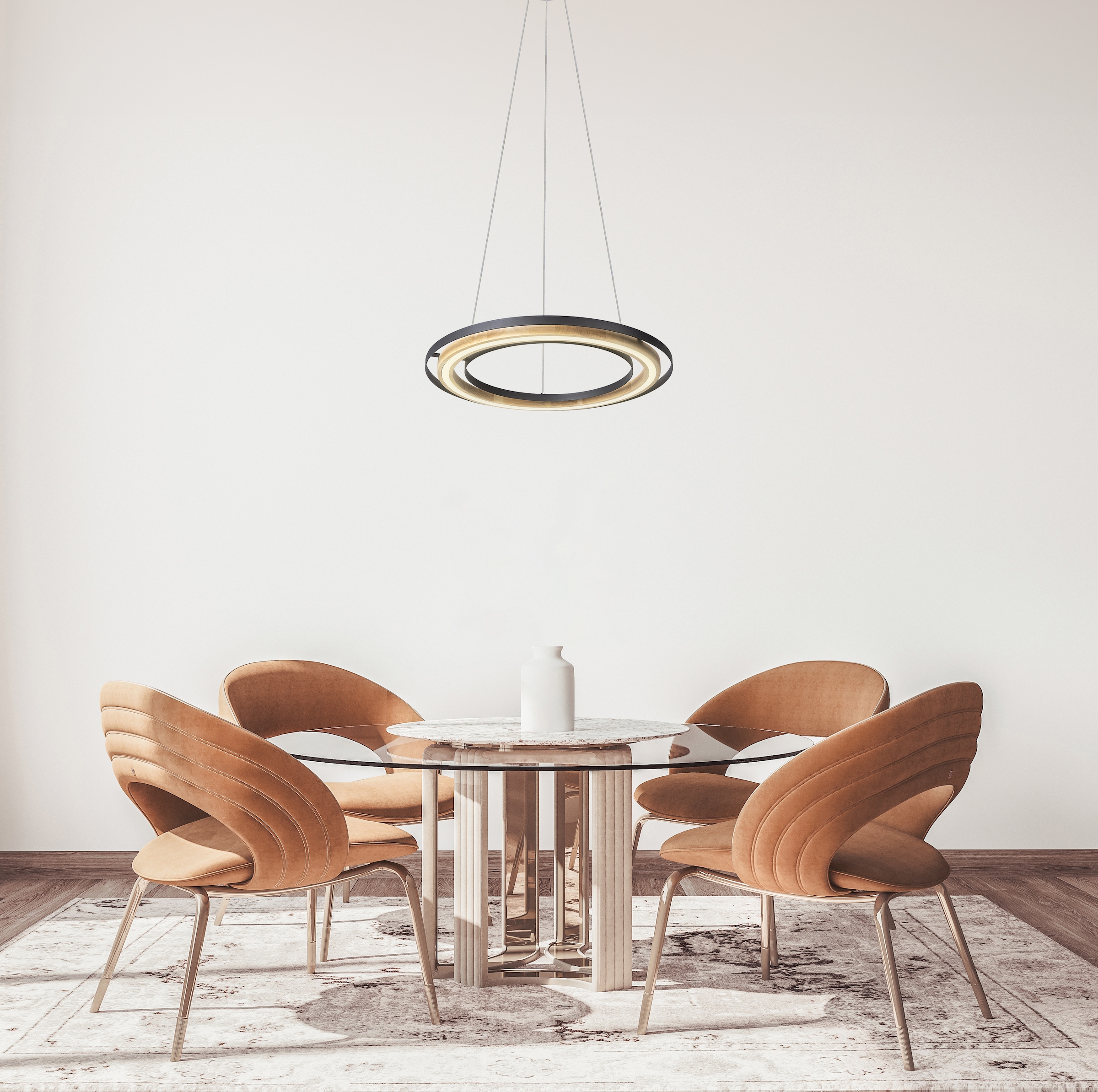 NOWA Hängeleuchte »RILAS« LED-Modul 1 Stk. Warmweiß Bambusschirm, LED, dimmbar per Wandschalter