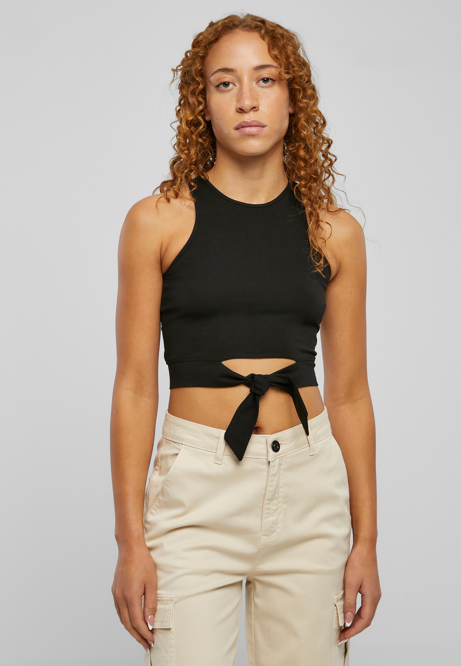 Thumbnail - URBAN CLASSICS Muskelshirt "Urban Classics Damen Ladies Cropped Knot Top", (1 tlg.)