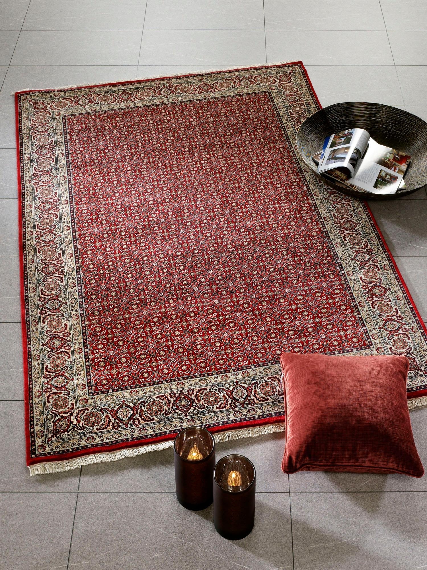 OCI DIE TEPPICHMARKE Orientteppich »Sultan Herati«, rechteckig, 15 mm Höhe, hochwertig handgeknüpft, mit Fransen, Wohnzimmer