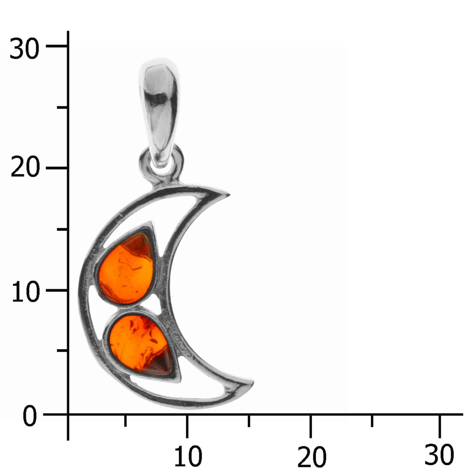 OSTSEE-SCHMUCK Kettenanhänger »- Mond - Silber 925/000 - Bernstein«
