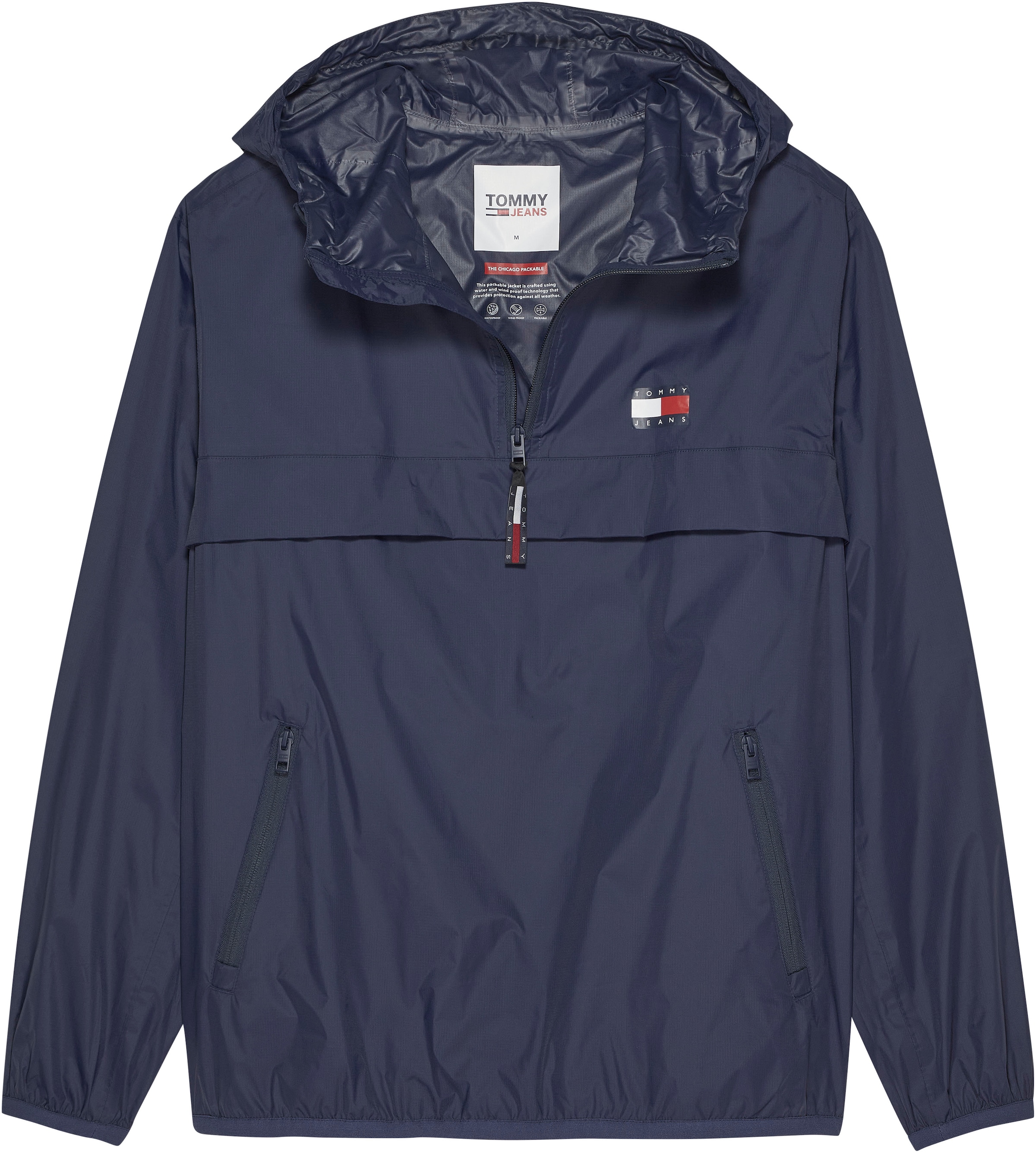 Tommy Jeans Windbreaker »TJM PCKABLE TECH CHICAGO POPOVER«, mit Kapuze, mit kontrastfarbenen Details