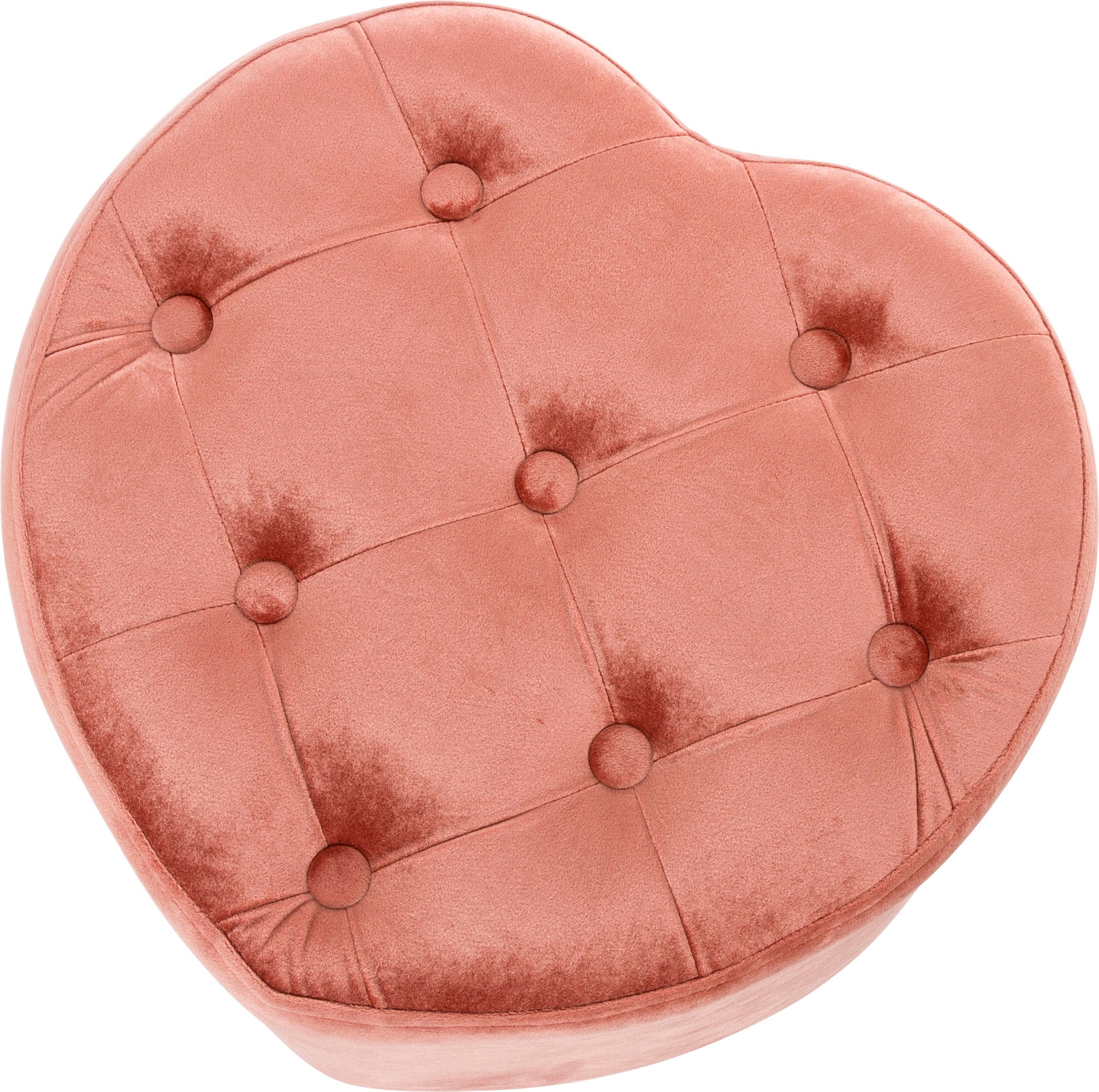 my Flair Hocker, Hocker mit Knöpfen, herzförmig / rose