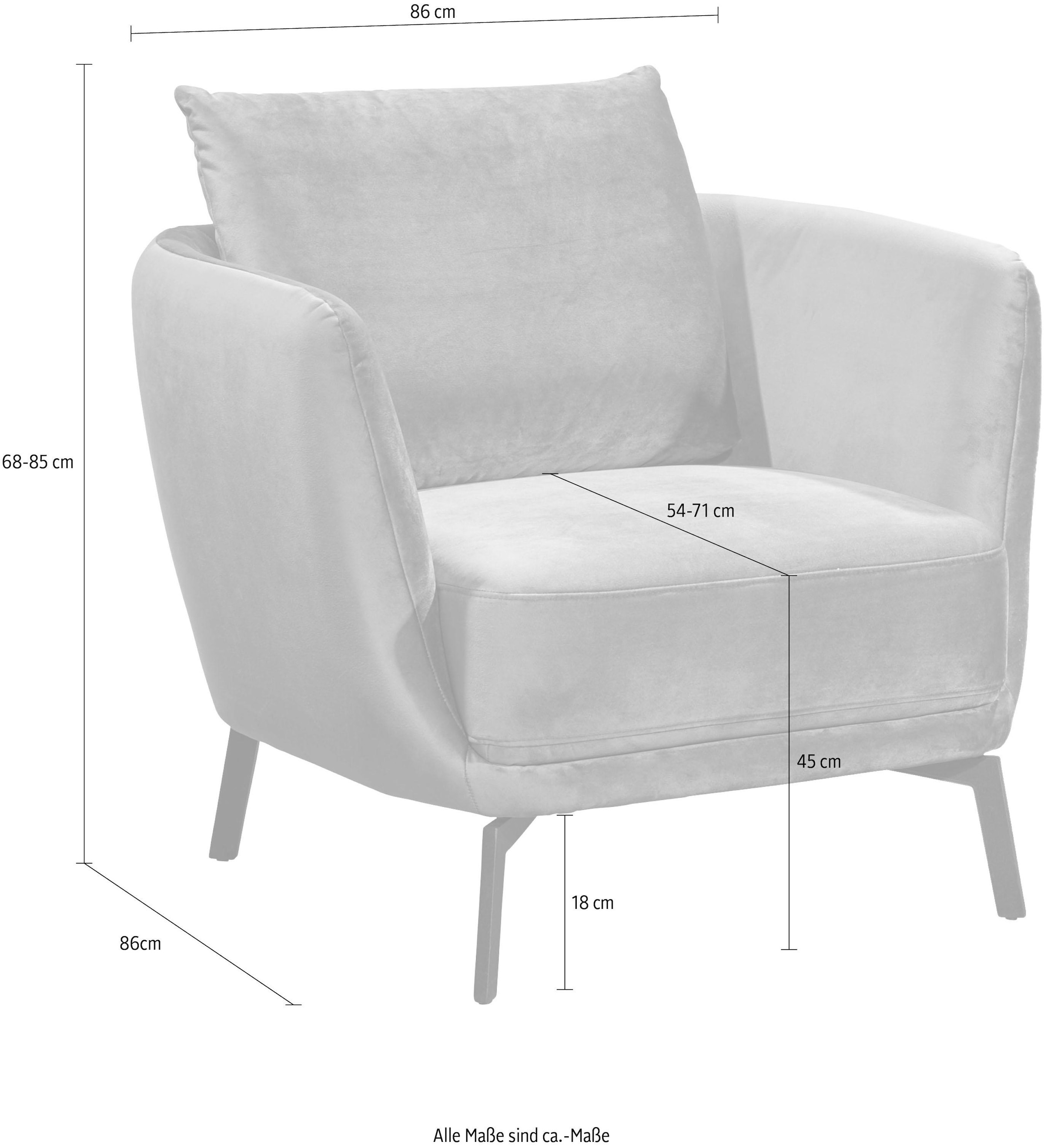 SCHÖNER WOHNEN-Kollektion Sessel »Pearl Cocktailsessel mit schmalen Armlehnen und geschwungenen Rücken«, elegant und zeitlos mit tollem Sitzkomfort, Solitärmöbel