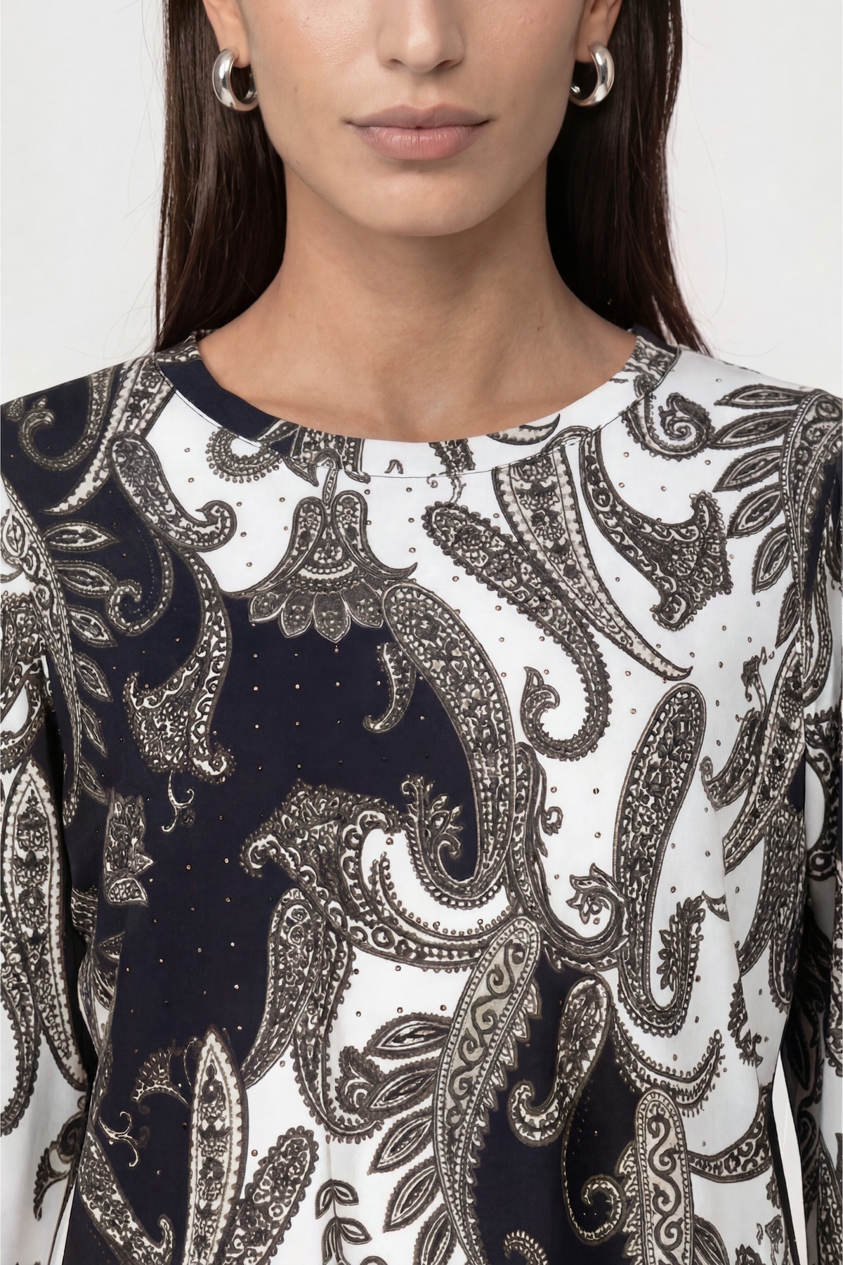 Monari Langarmshirt »Shirt Paisley allover« Regular fit mit Paisleymuster