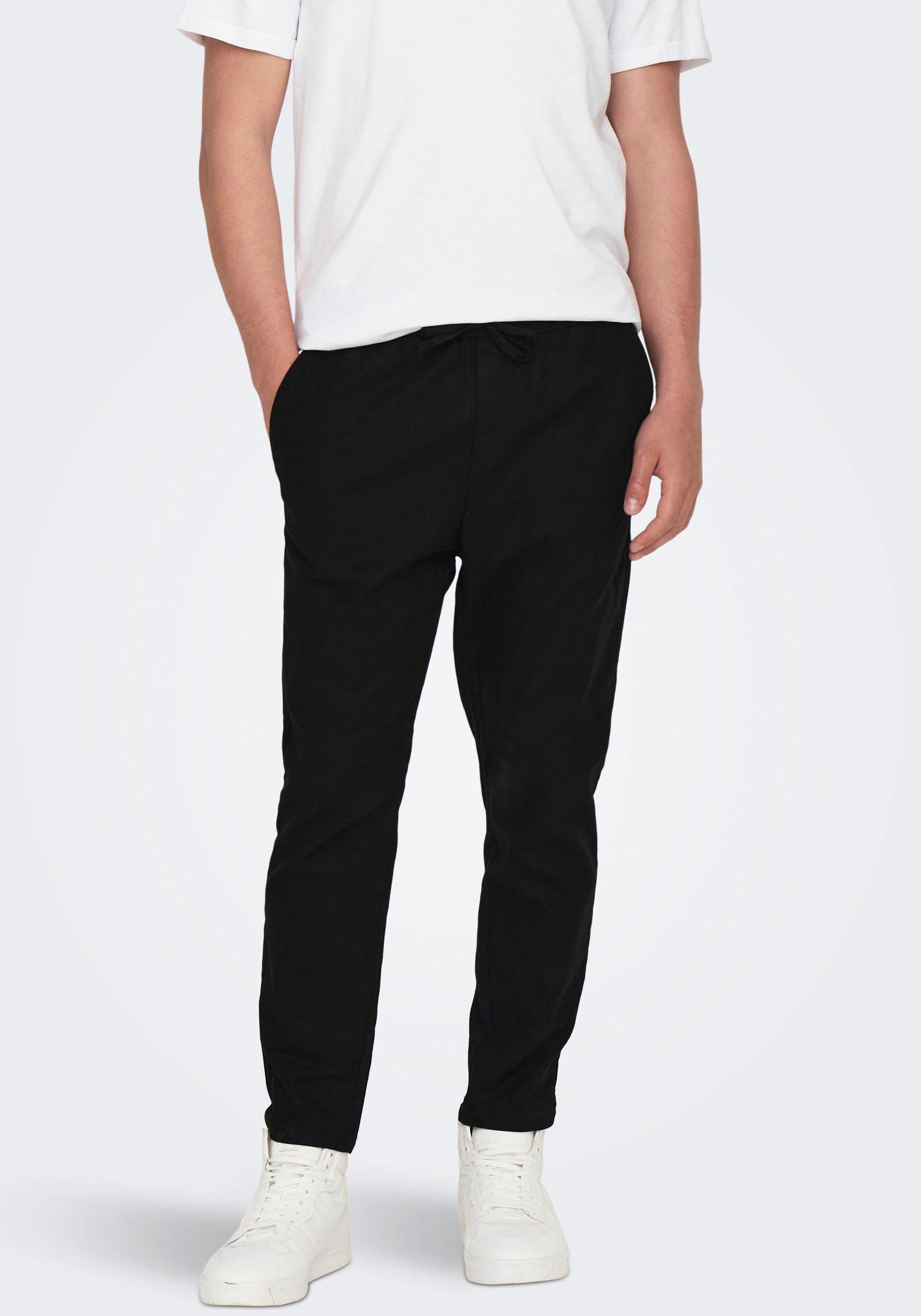 ONLY & SONS Stoffhose "ONSLINUS CROP 0007 COT LIN PNT NOOS" mit Leinen günstig online kaufen