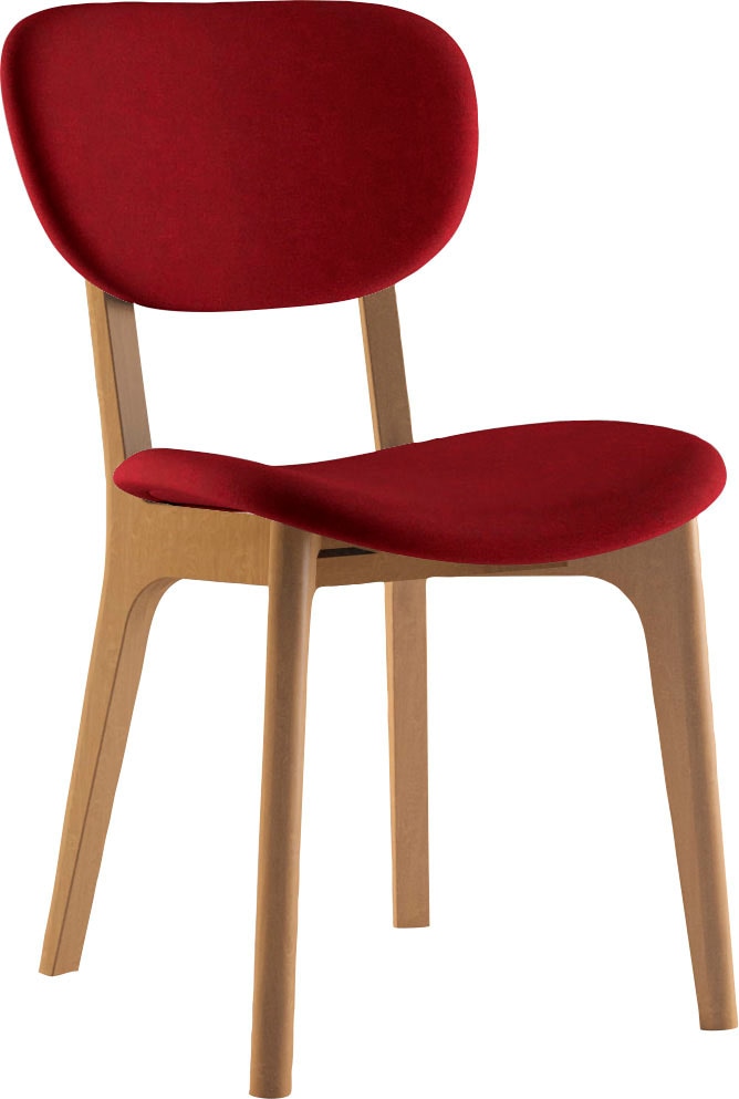 INOSIGN Stuhl »COZY Made in Italy«, (Set), 2 St., Microfaser, Gestell in Buche, Kirsch- oder Nussbaum, Massivholz, Design Stuhl