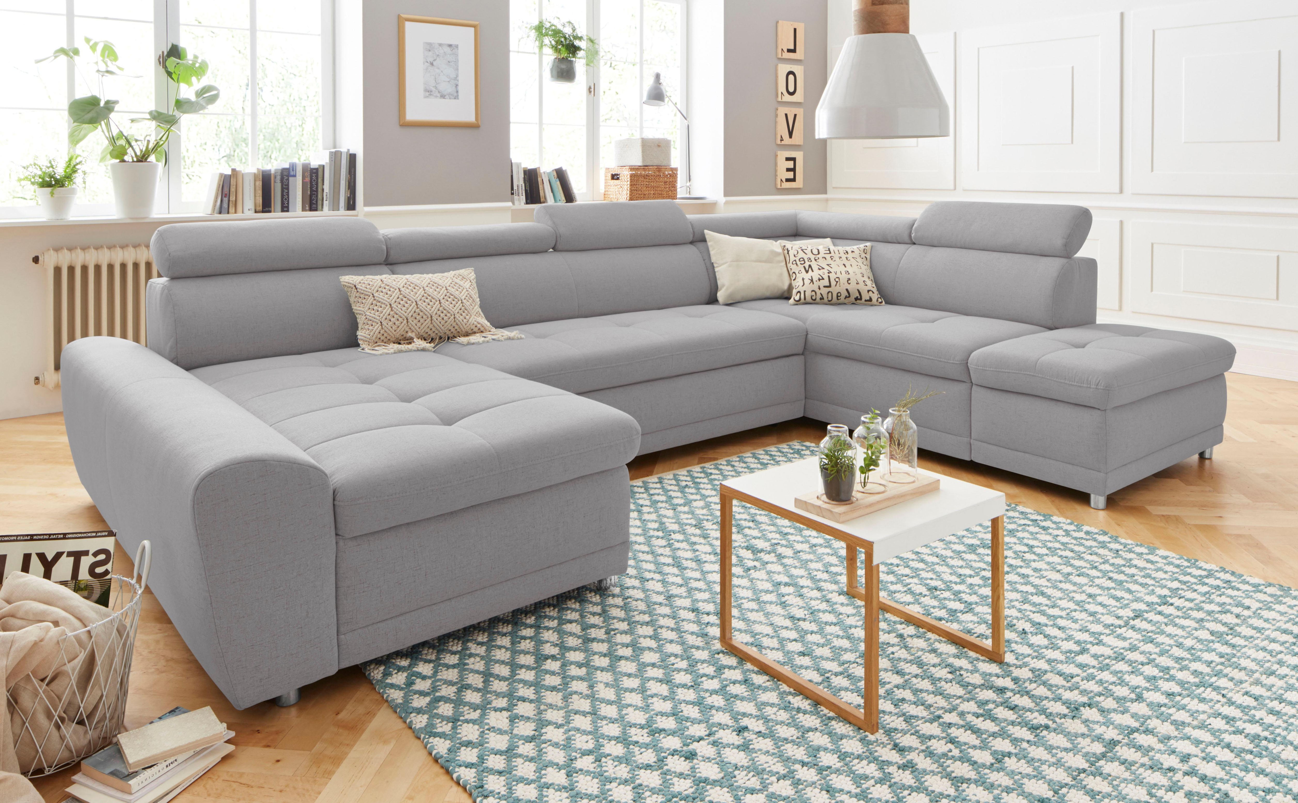 sit&more Wohnlandschaft "Riva U-Form" wahlweise mit Schlaffunktion