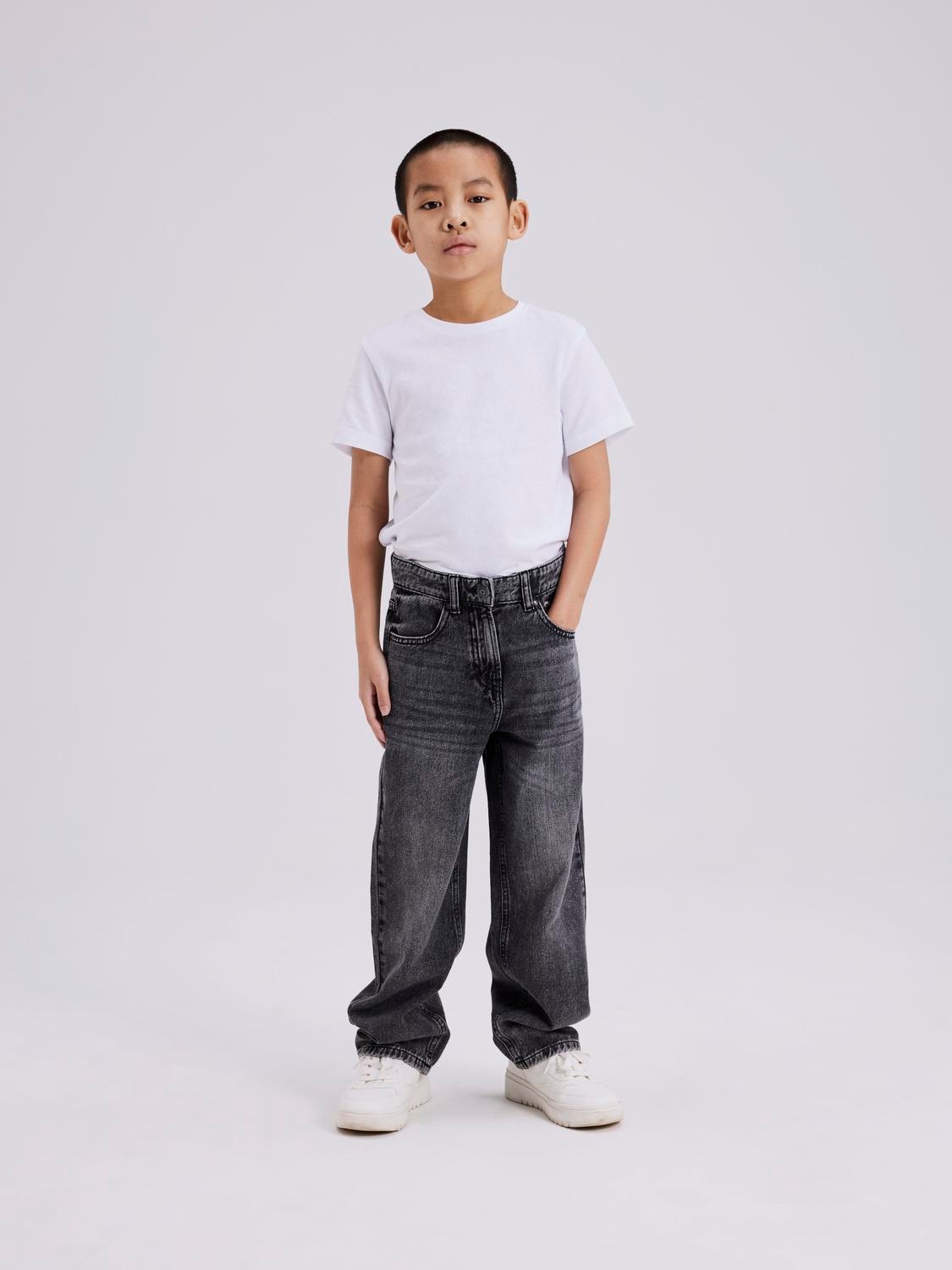 NAME IT Jungen Straight-Jeans "NKMRYAN – Jeans mit geradem Bein, strapazierfähig", blau, Gr. 128, unifarben, Denim/Jeans, Obermaterial: 100%
