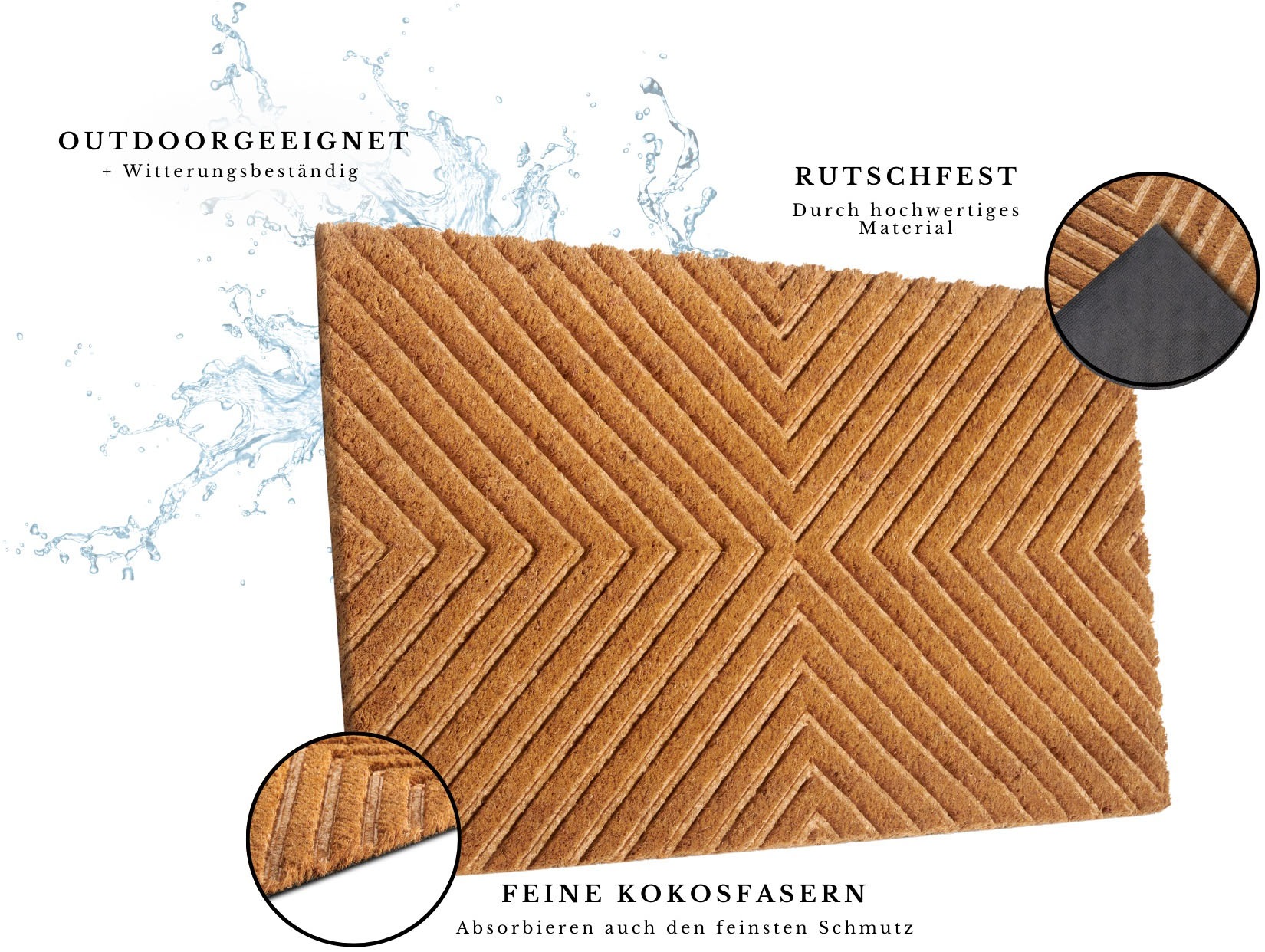 HANSE Home Fußmatte "Mix Mats Kokos Geometric, Türmatte" rechteckig 15 mm H günstig online kaufen