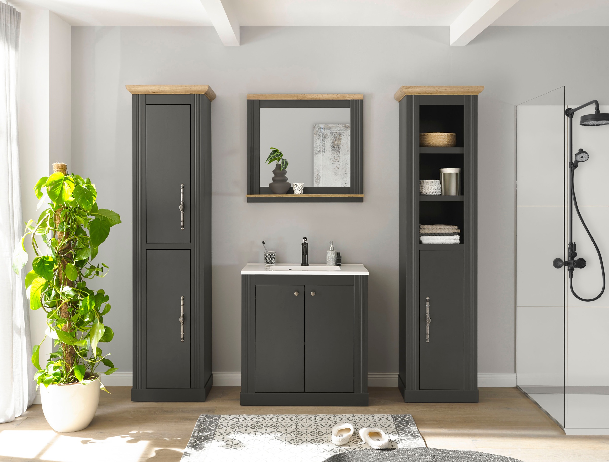 OTTO home Badmöbel-Set "WESTMINSTER, Bad im Landhausstil, 4-teiliges Badezi günstig online kaufen