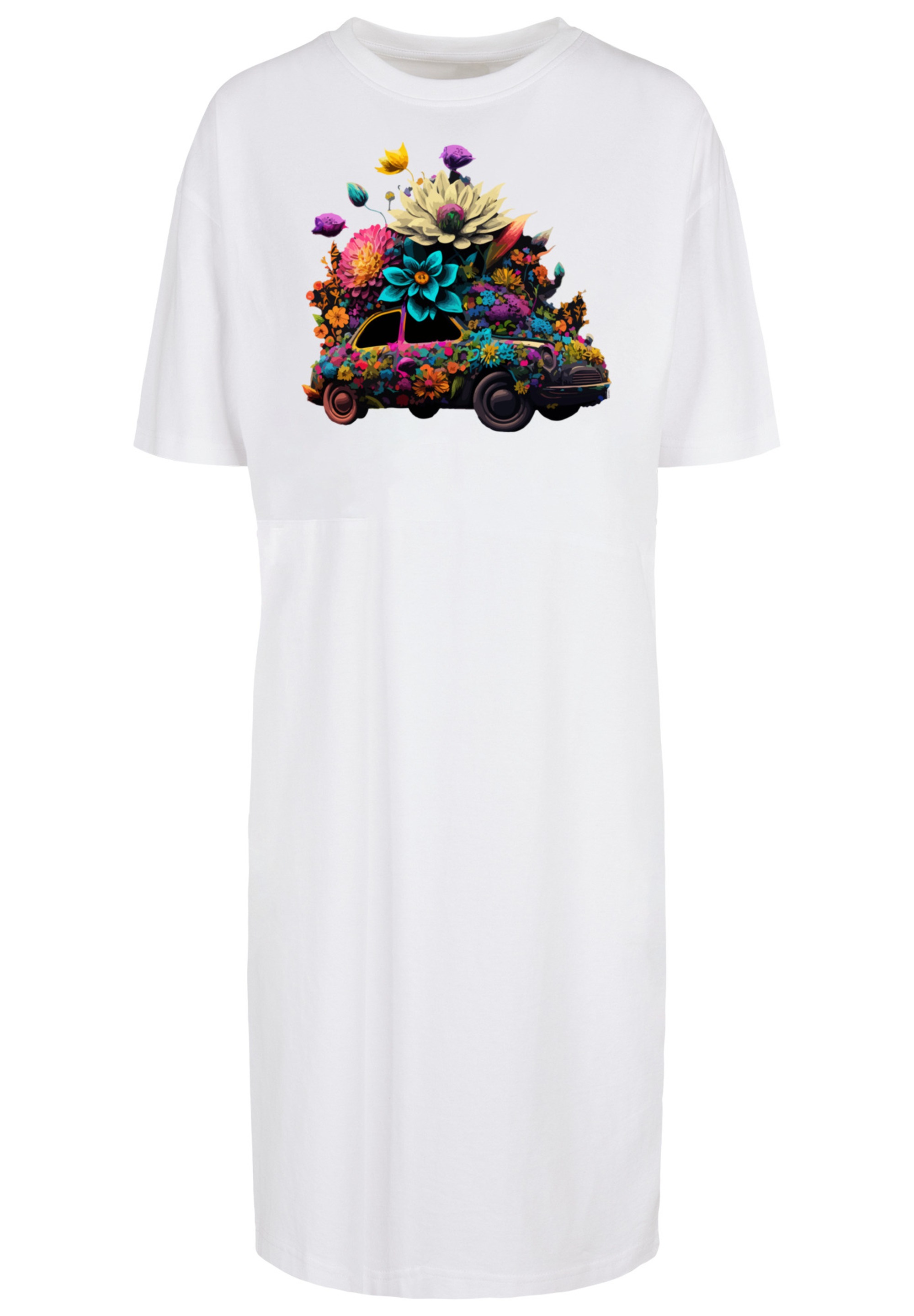 F4NT4STIC Shirtkleid »Blumen Auto«, Print