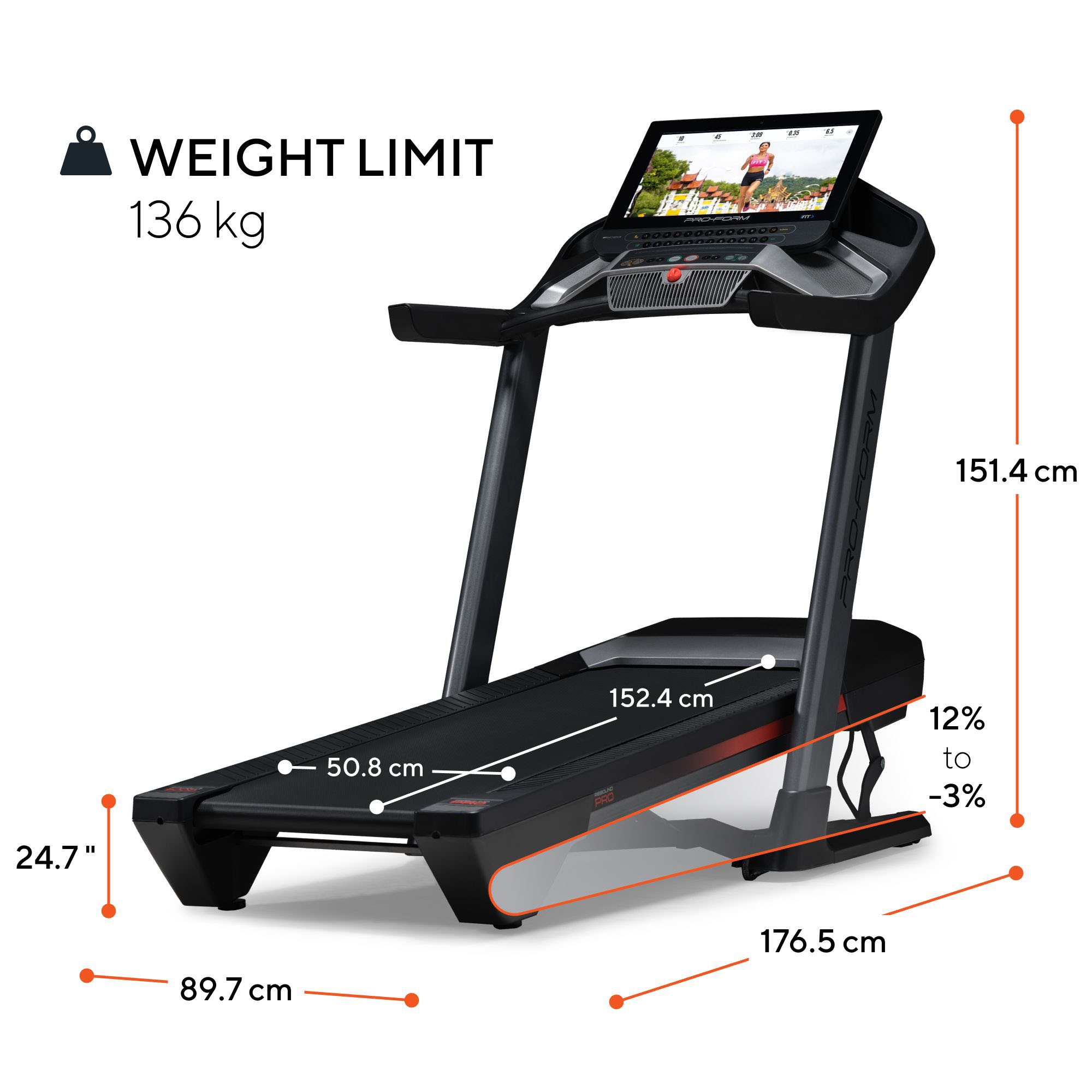 Pro Form Laufband »ProForm Pro 9000«, iFIT-Laufband aktiviert, zum Laufen und Gehen mit 22" Touchscreen