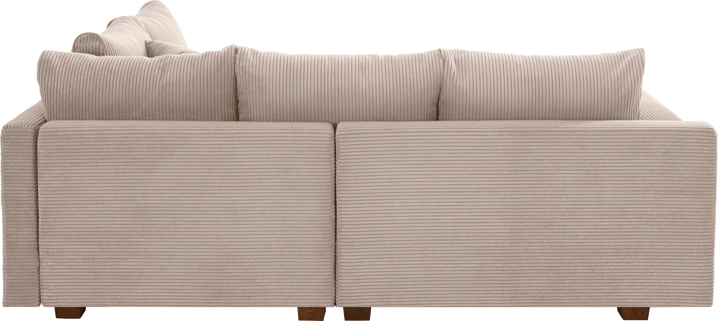 Home affaire Ecksofa »Rice L-Form inkl. Hocker«, (Set, mit Hocker), mit Bonnellfederkern, Hocker & Kissen, Ottomane beidseitig montierbar