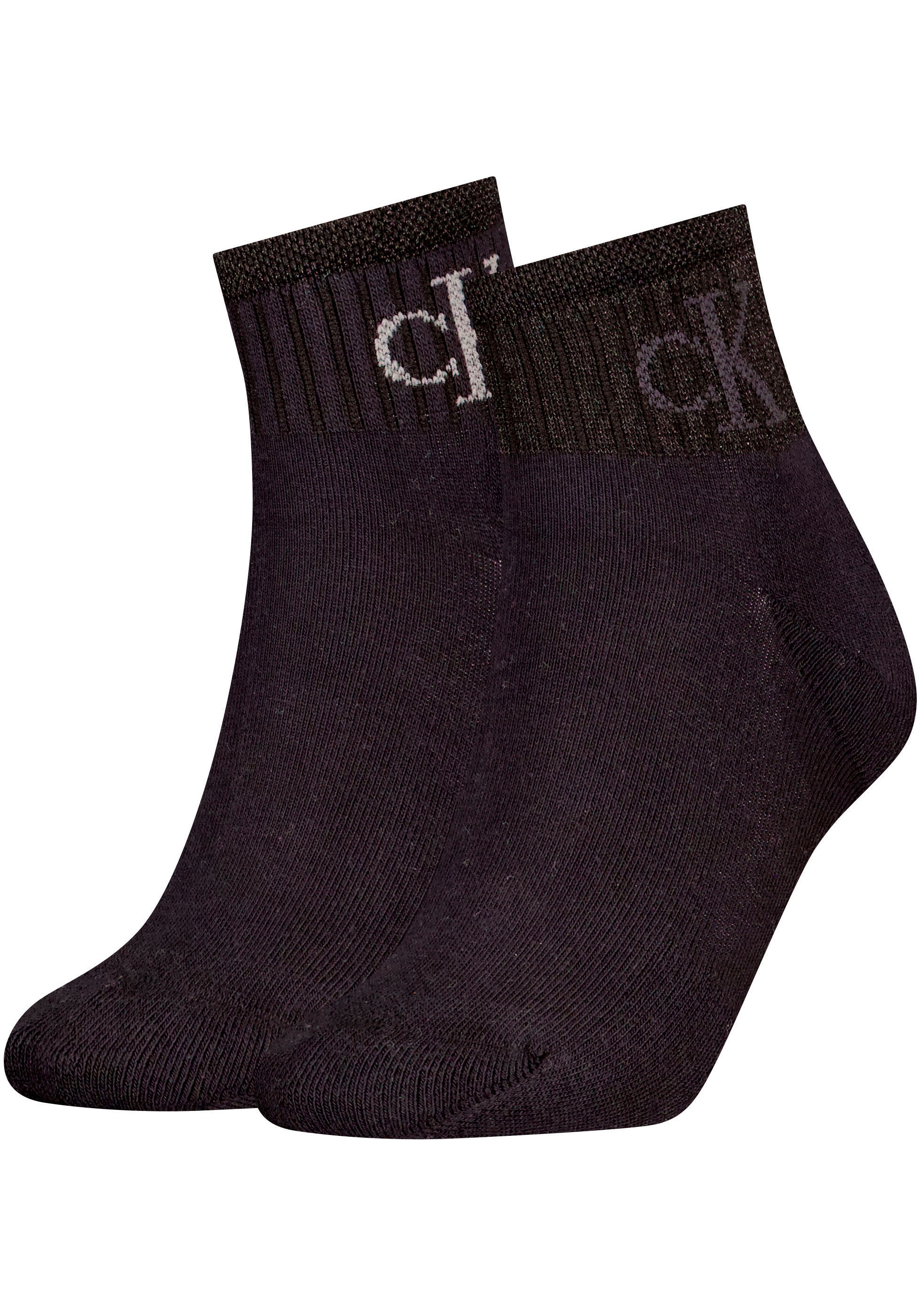 Calvin Klein Jeans Socken "CKJ WOMEN QUARTER 2P GLOSSY RIB" 2 Paar tlg. mit günstig online kaufen