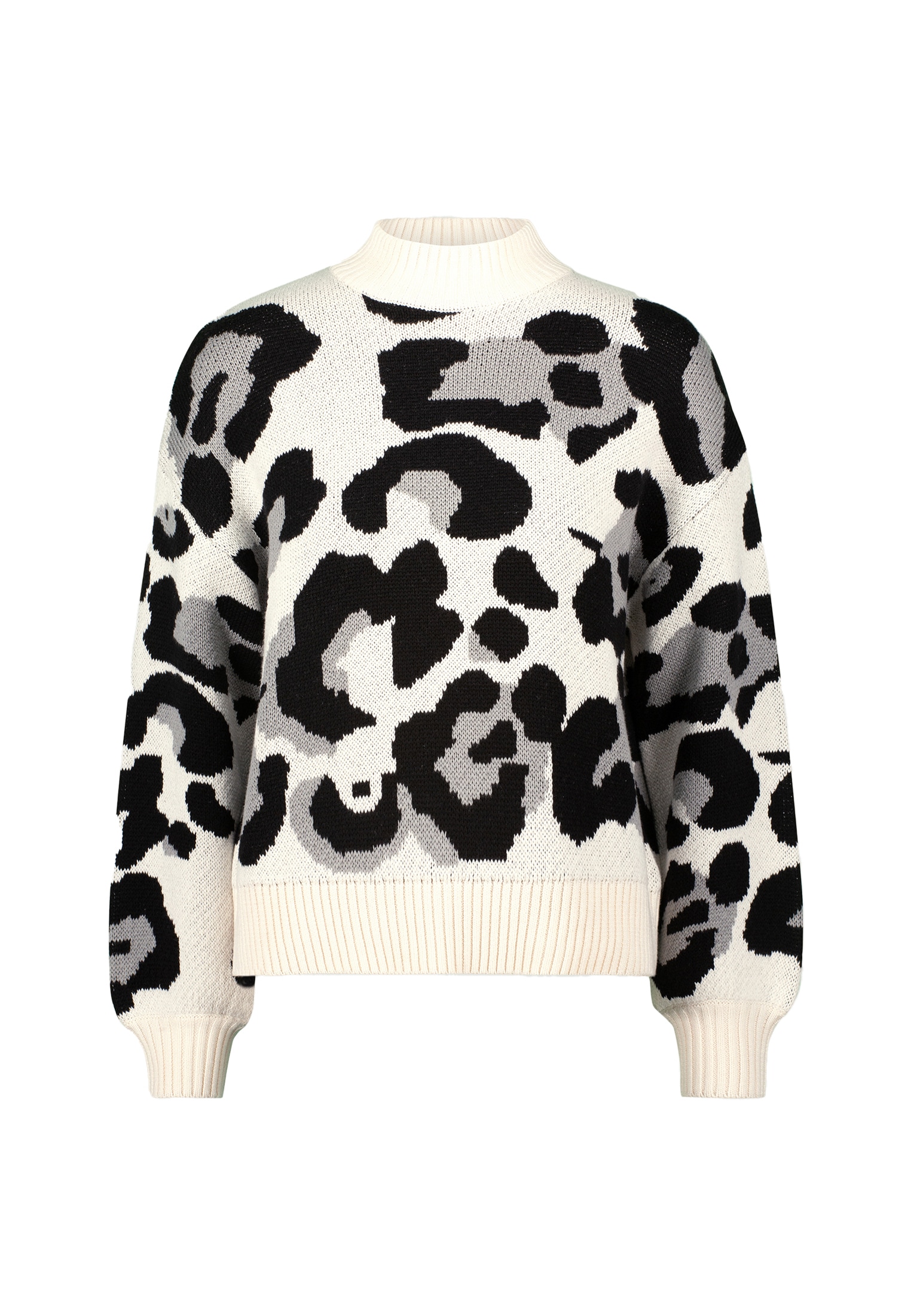 Zero Strickpullover »zero Pullover mit Leoprint«, (1 tlg.), Plain/ohne Details