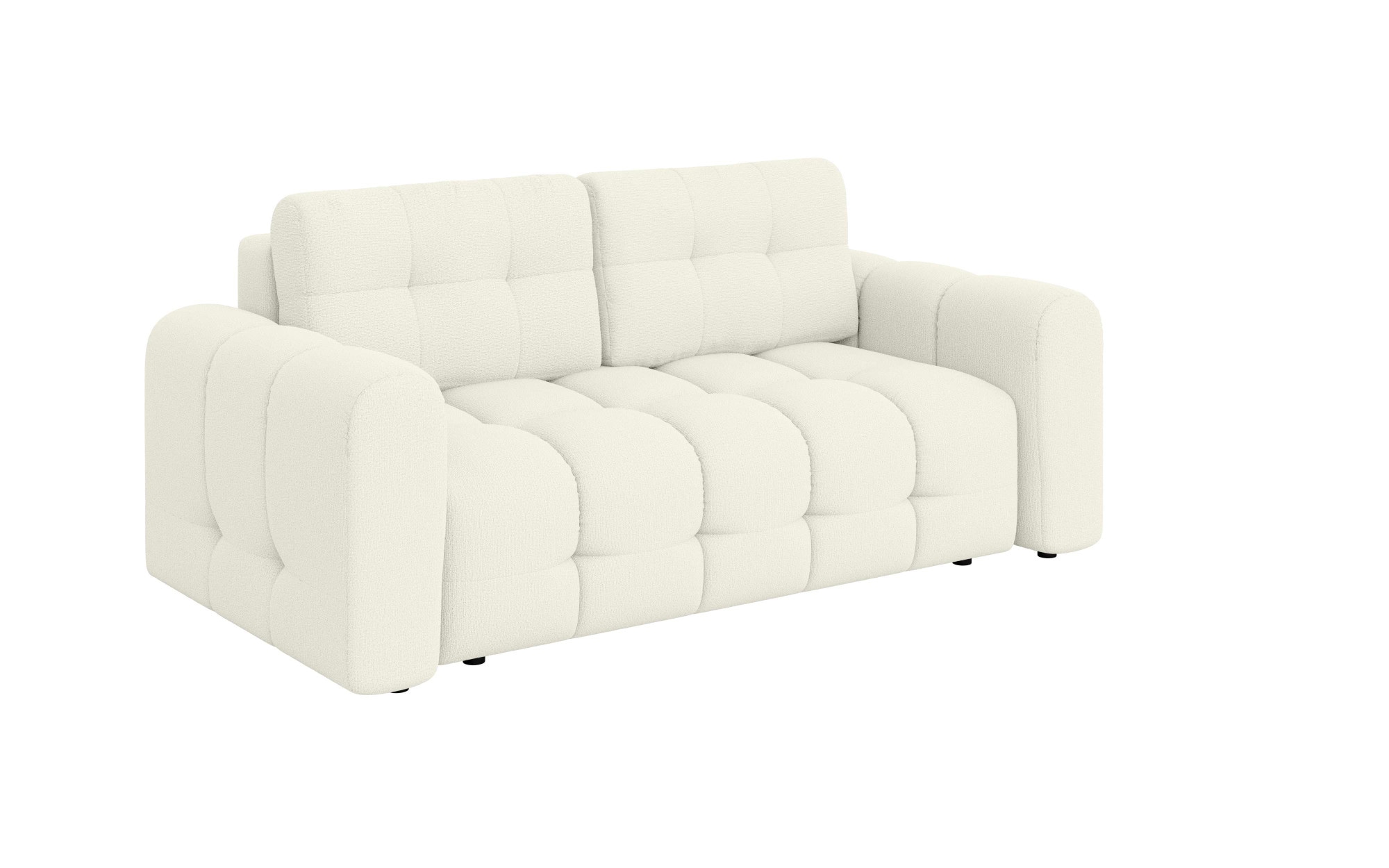 INOSIGN 2-Sitzer »Manilla, trendige Steppung, 2 Rückenkissen, B/T/H 195/107/91 cm«, mit Wellenunterfederung, in verschiedenen Materialien und Farben