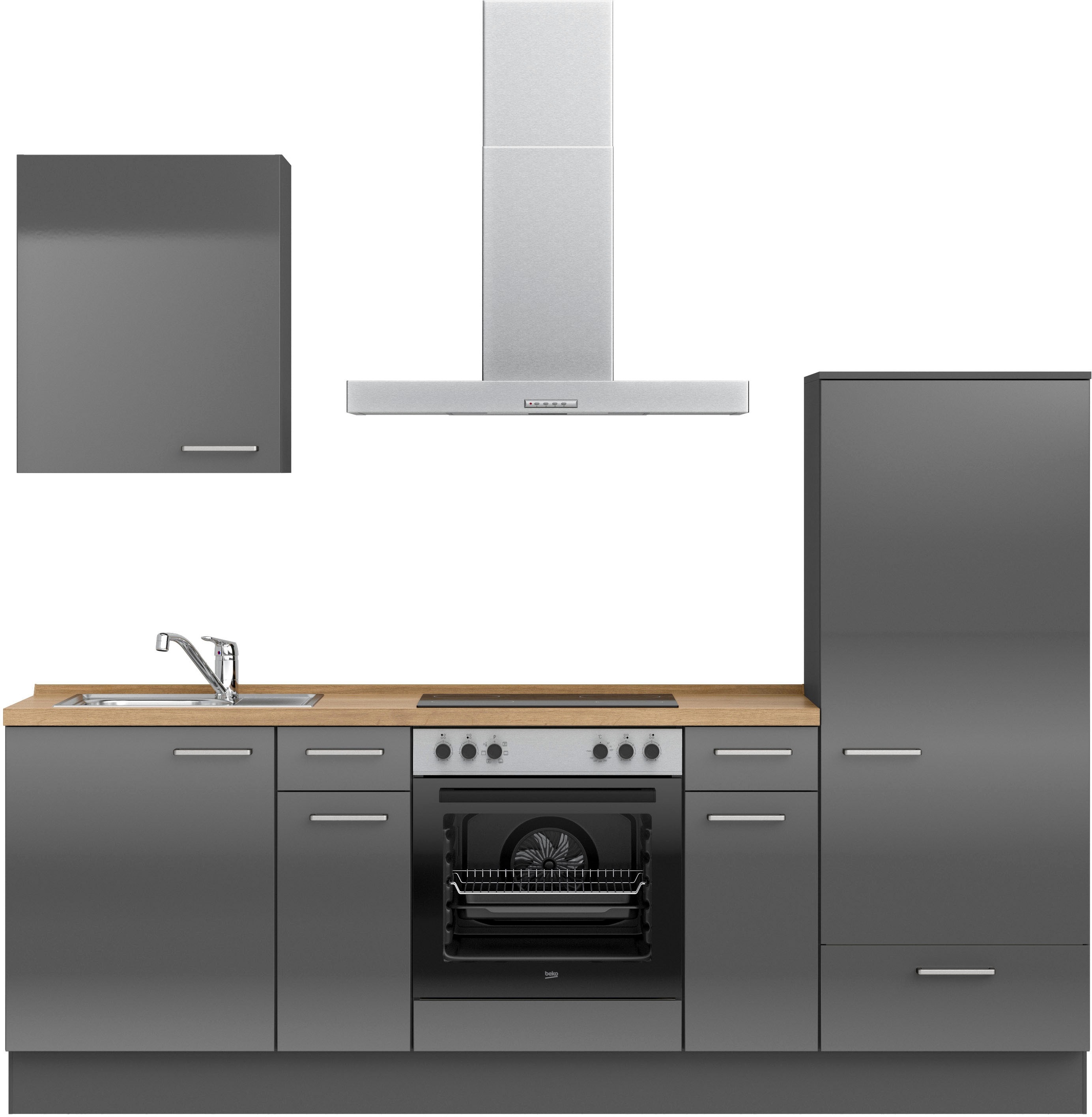 nobilia Küchenzeile ""Flash I", NEU: individuell anpassbar mit gratis Profi-Beratung" vormontiert, Breite 240 cm, Ausrichtung wählbar, wahlw. mit E-Geräten