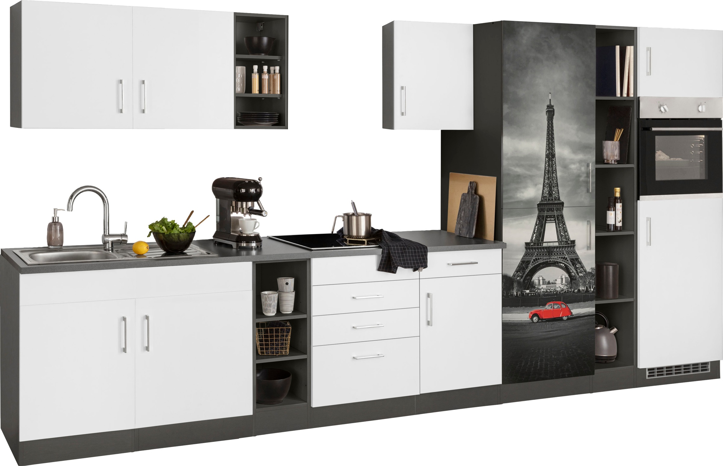 KOCHSTATION Küchenzeile »KS-Paris«, ohne E-Geräte, Breite 390 cm