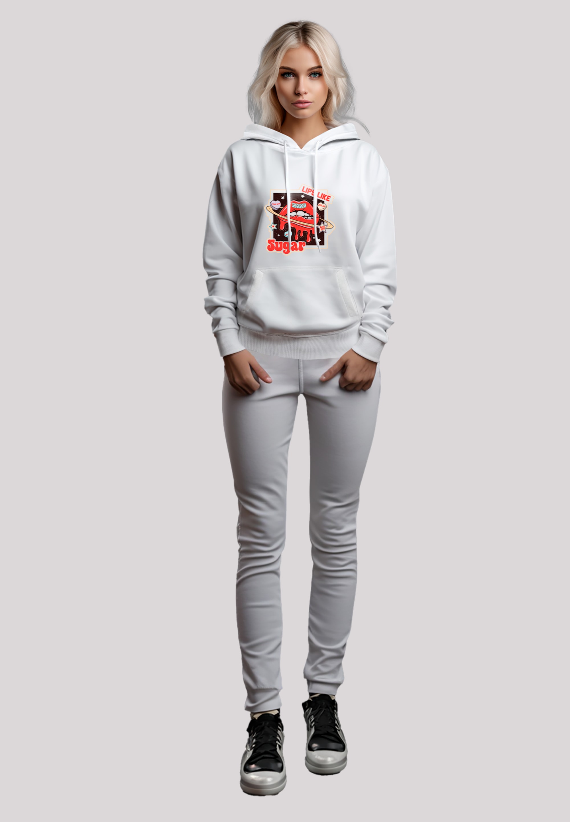 F4NT4STIC Kapuzenpullover »Lips like sugar retro fashion Valentinstag«, Premium Qualität
